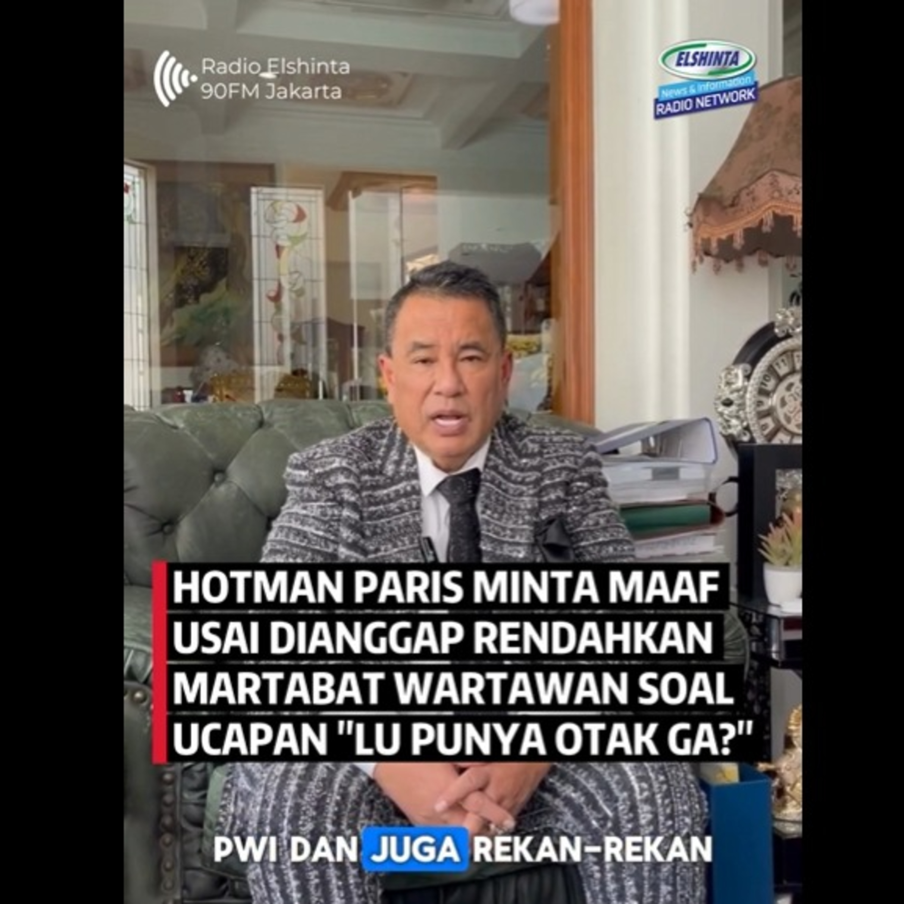 Hotman Paris Minta Maaf, PWI: Hormati Wartawan, Introspeksi Juga Perlu