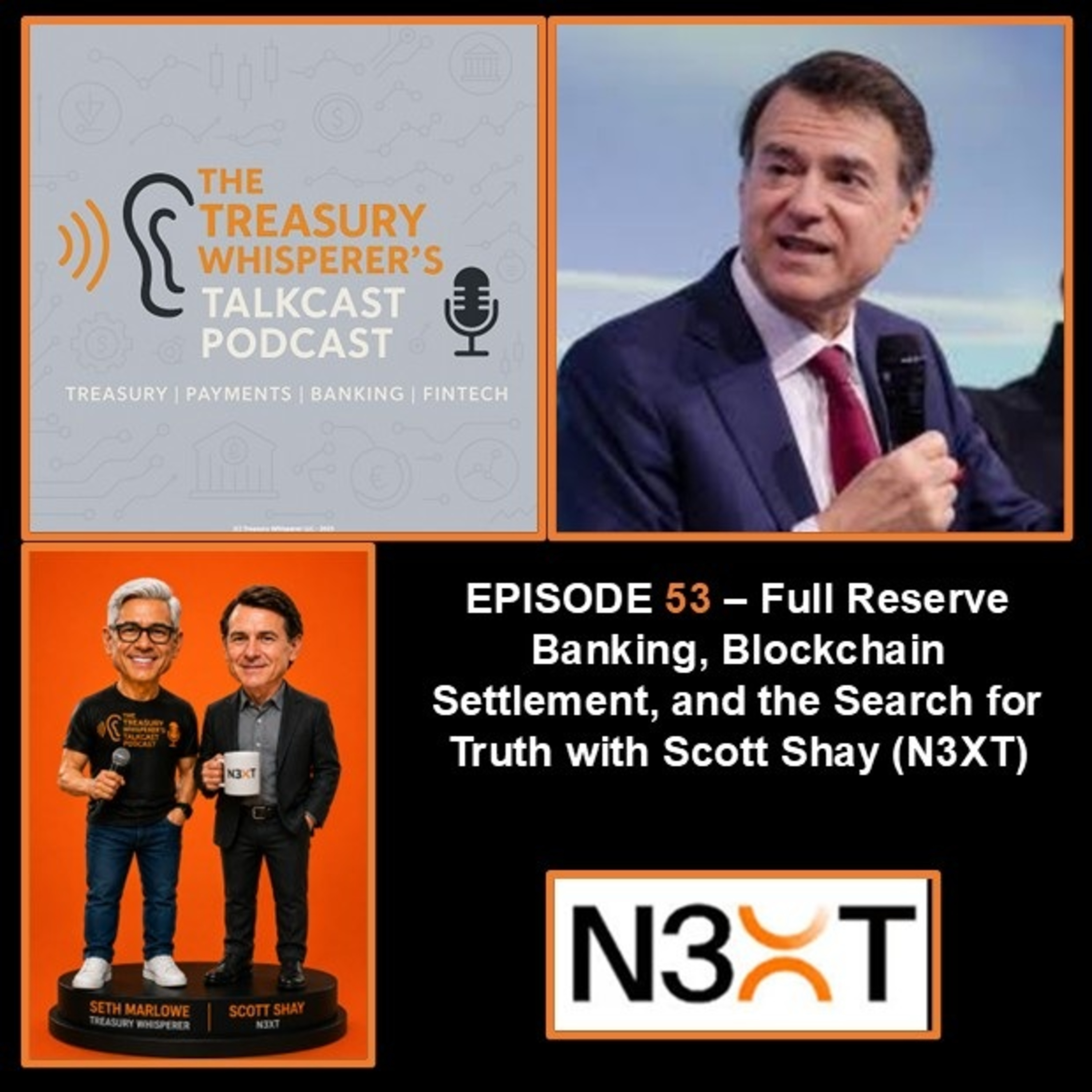 Episode 53 - Full Reserve Banking, Blockchain Settlement, and the Search for Truth with Scott Shay of N3XT episode artwork