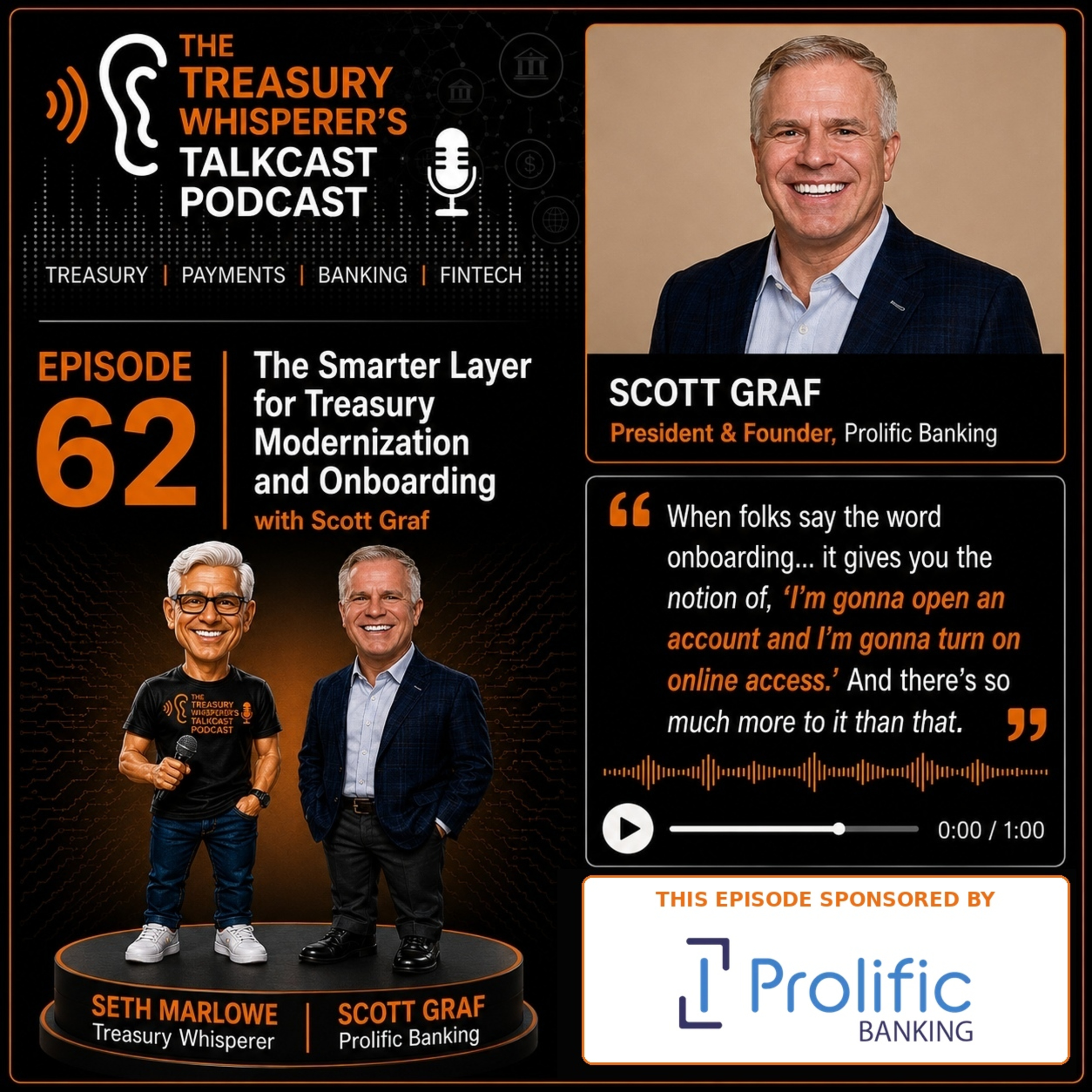 Episode 62 - The Smarter Layer for Treasury Modernization and Onboarding with Scott Graf (Prolific Banking)