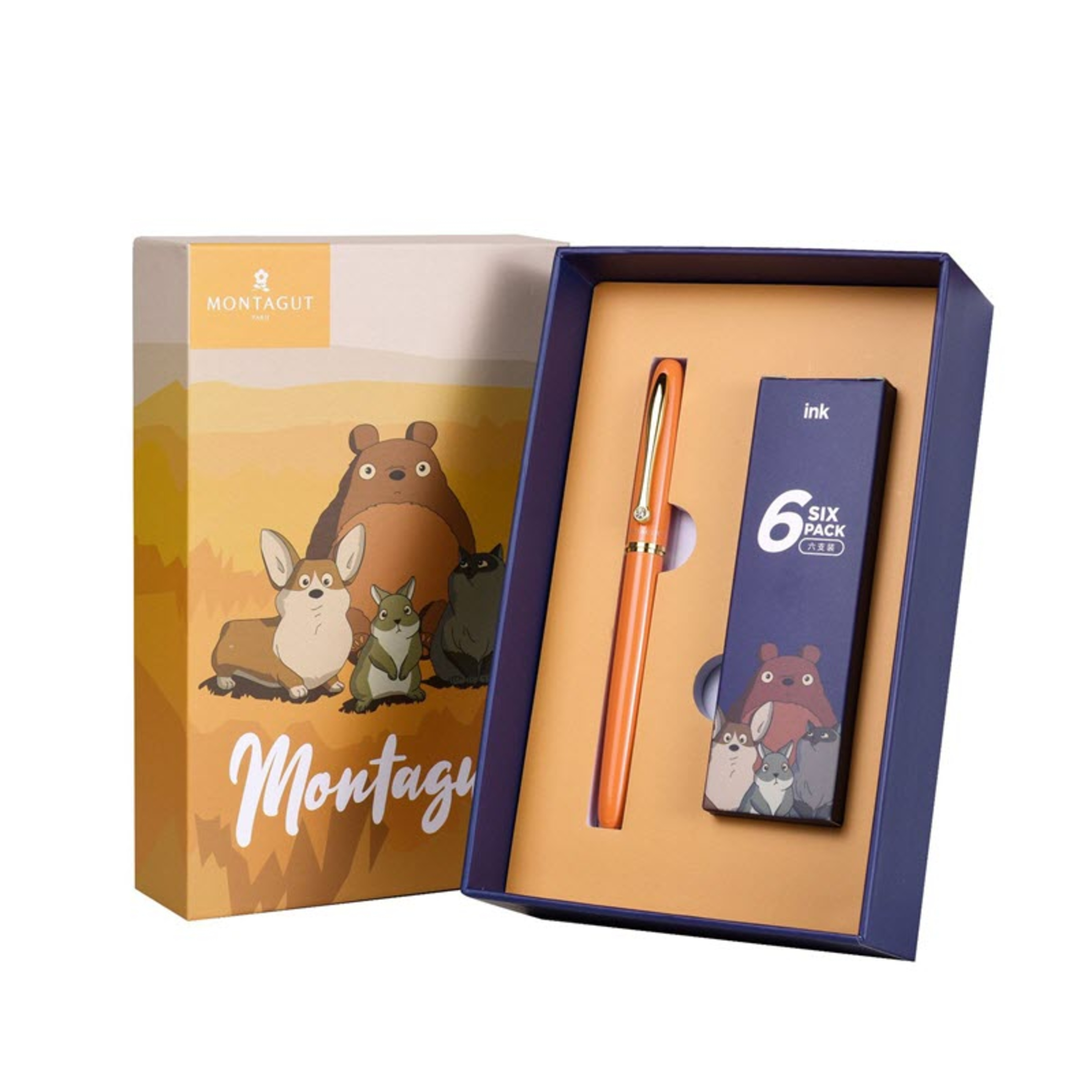Bút máy học sinh cao cấp chính hãng Montagut màu cam episode artwork