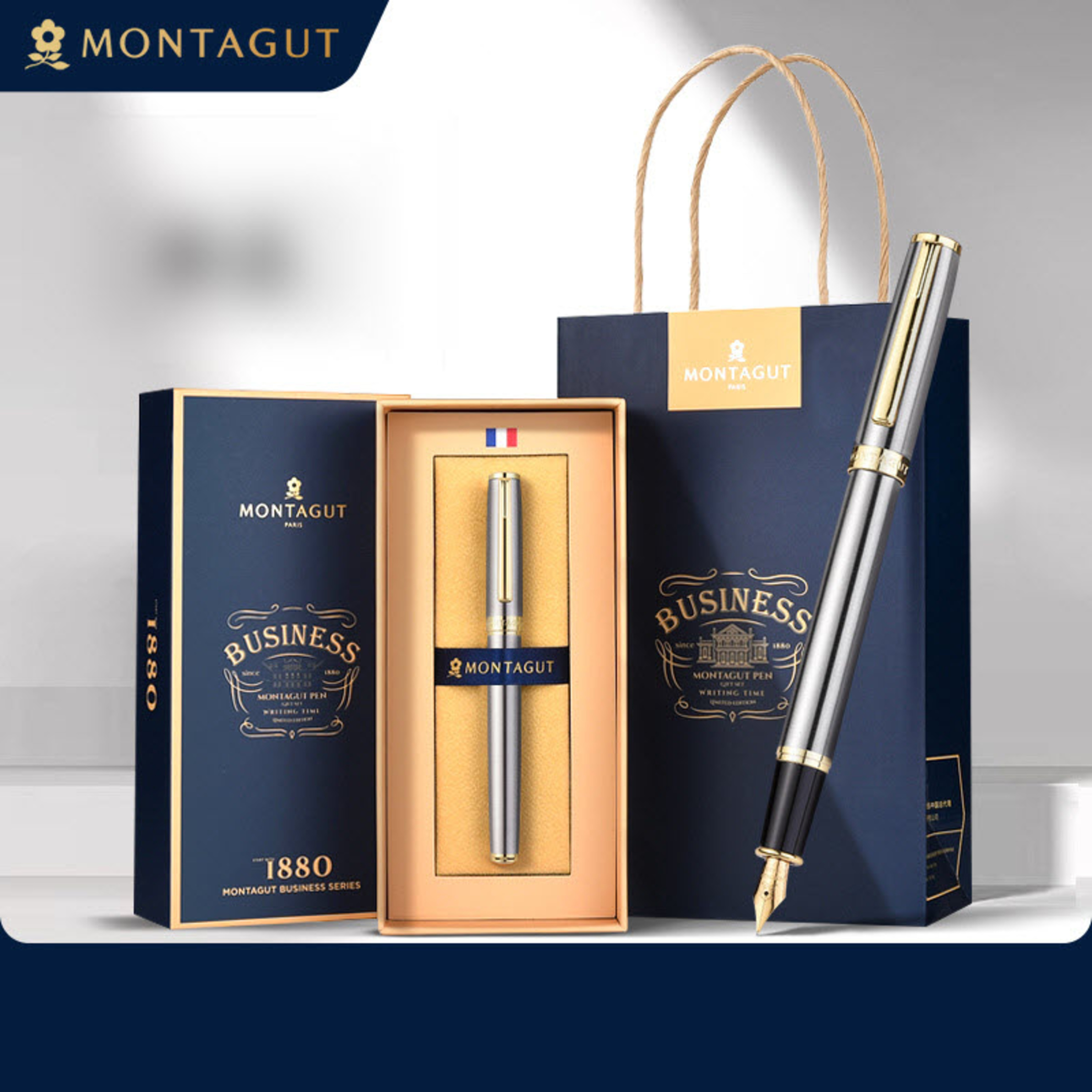 Bút máy Montagut cao cấp M303 màu bạc chính hãng episode artwork