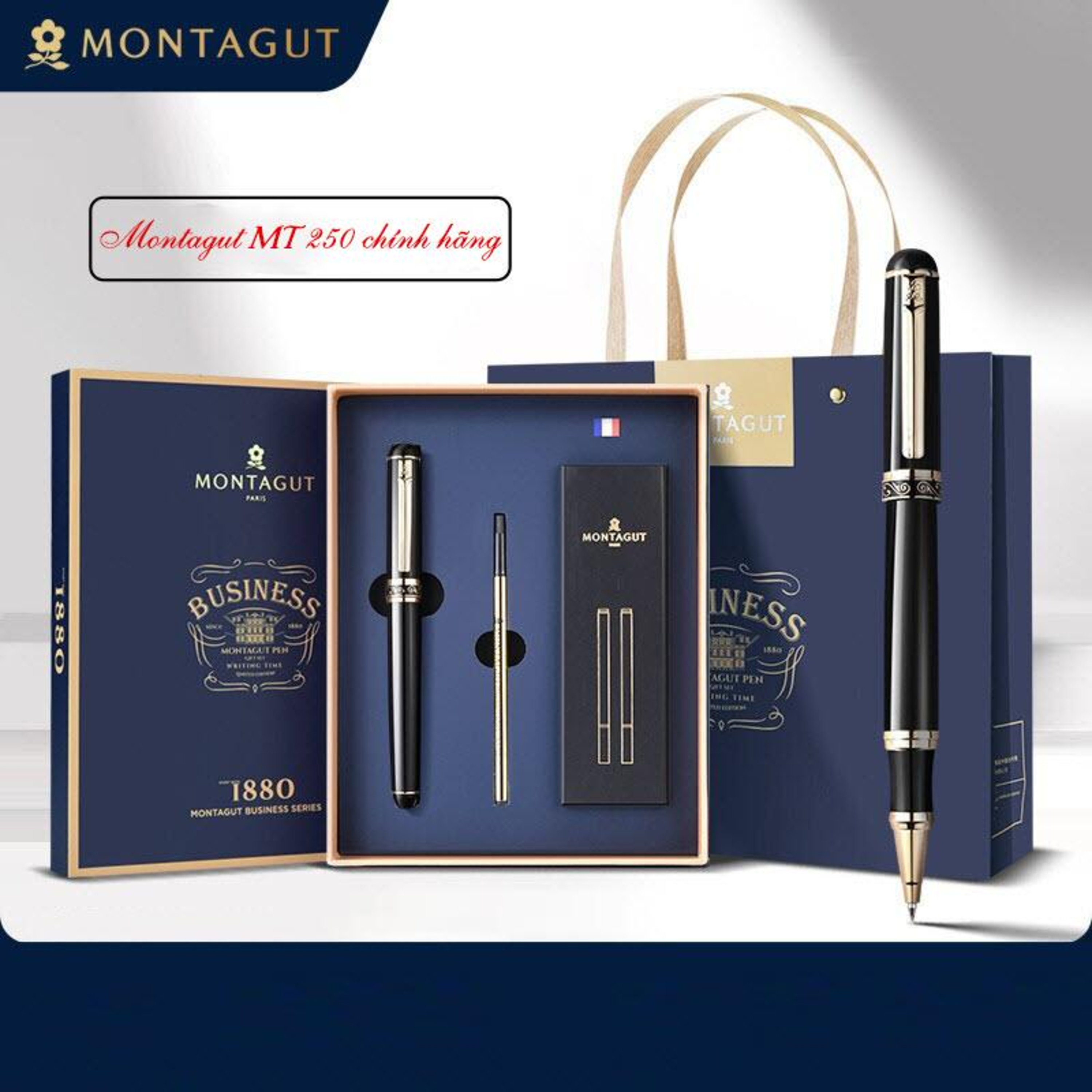Set bút bi ký tên Montagut MT250 màu đen chính hãng cao cấp episode artwork