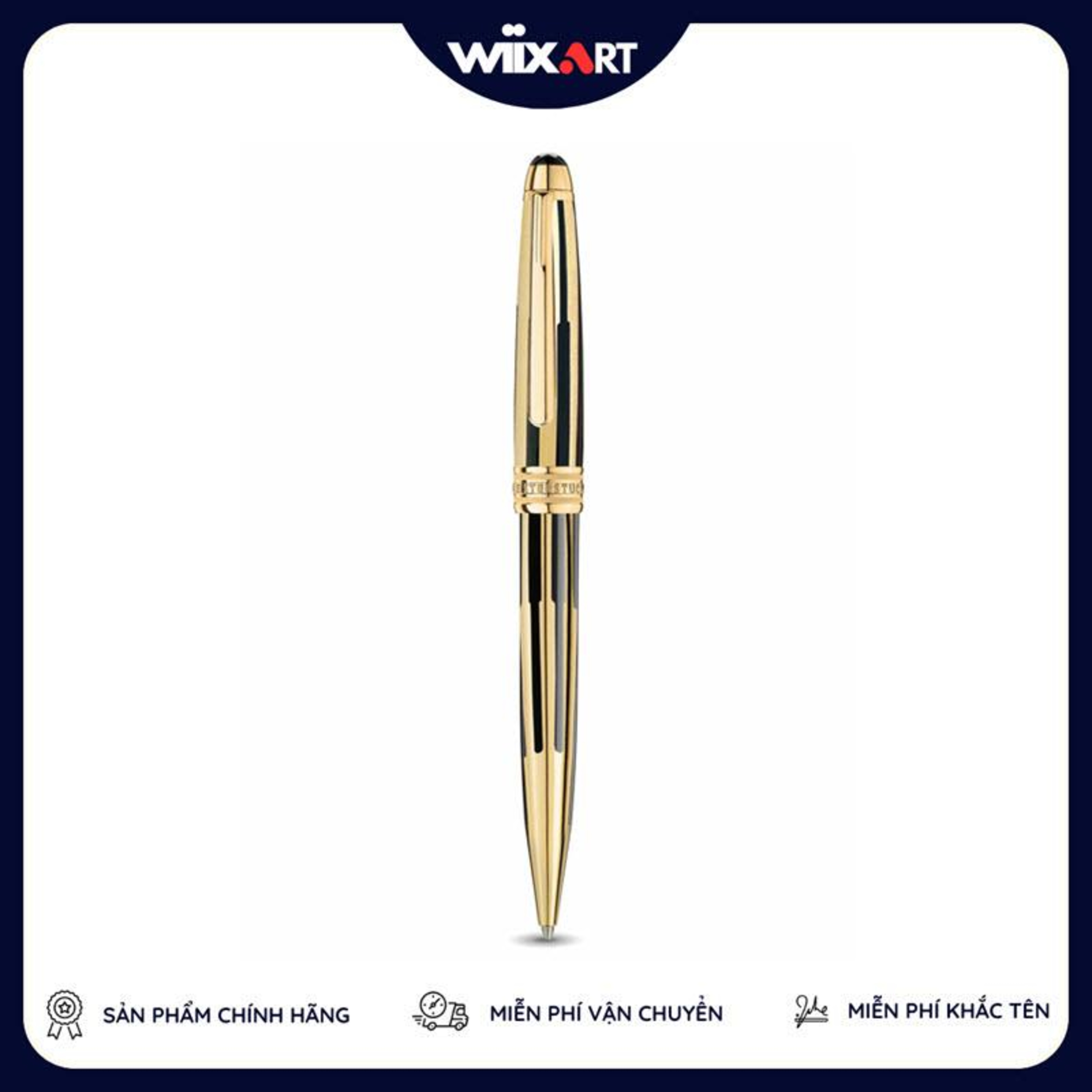 Bút bi ký tên cao cấp Montblanc Meisterstück Solitaire Gold and Black Classique Ballpoint Pen 35981 episode artwork