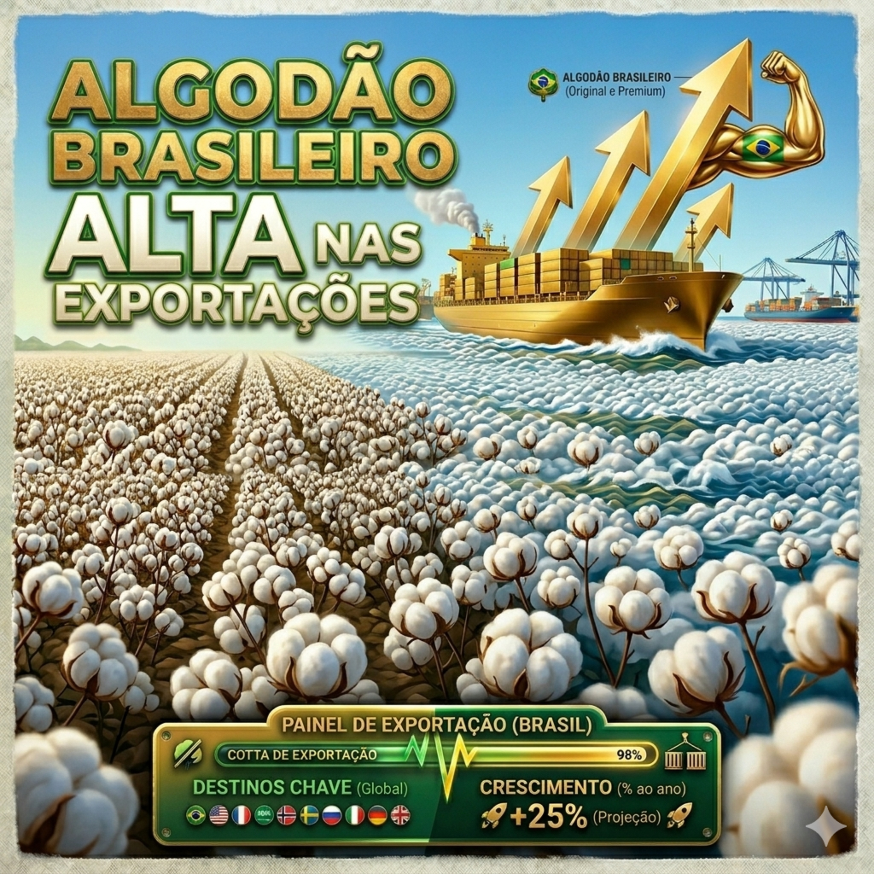 Algodão brasileiro ganha destaque com alta nas exportações e cooperação internacional episode artwork