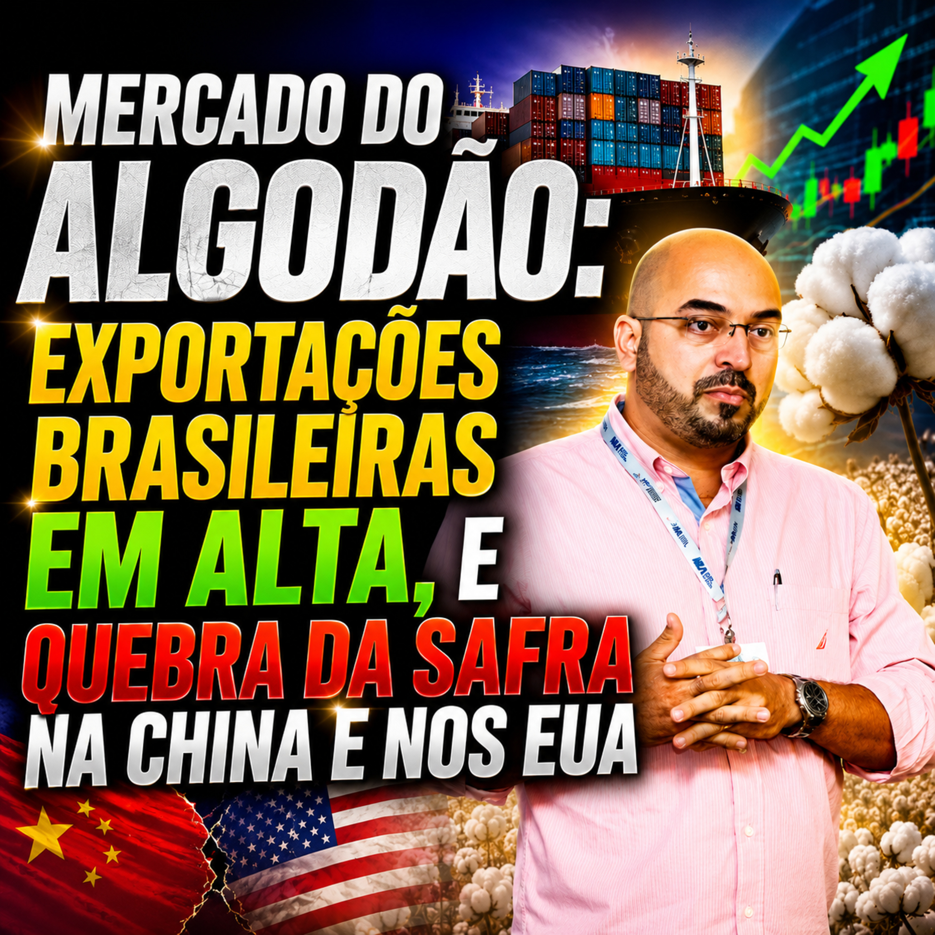 Mercado do Algodão: Exportações brasileiras em alta, e quebra da safra na China e nos EUA episode artwork