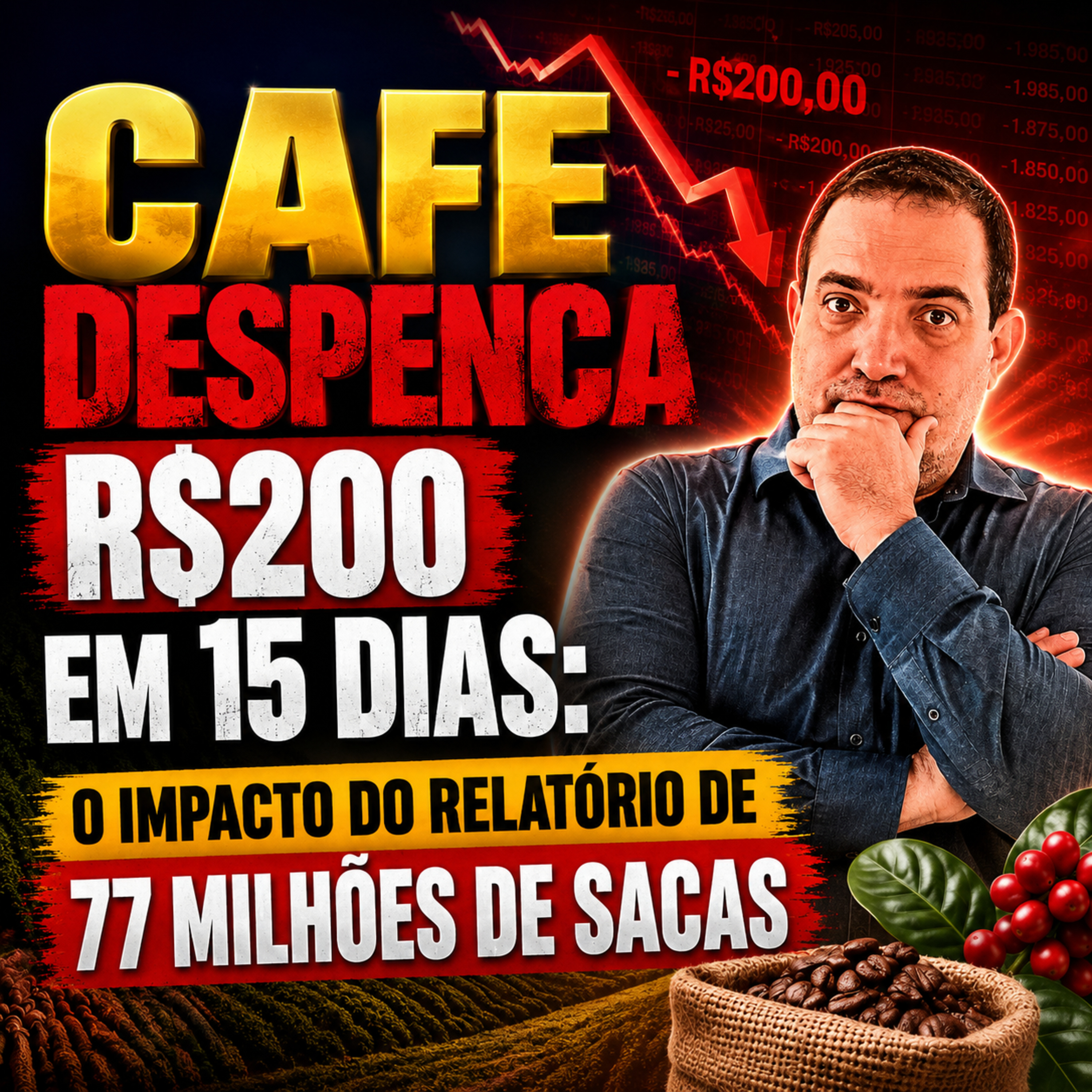 Café despenca R$200 em 15 dias: O impacto do relatório de 77 milhões de sacas episode artwork