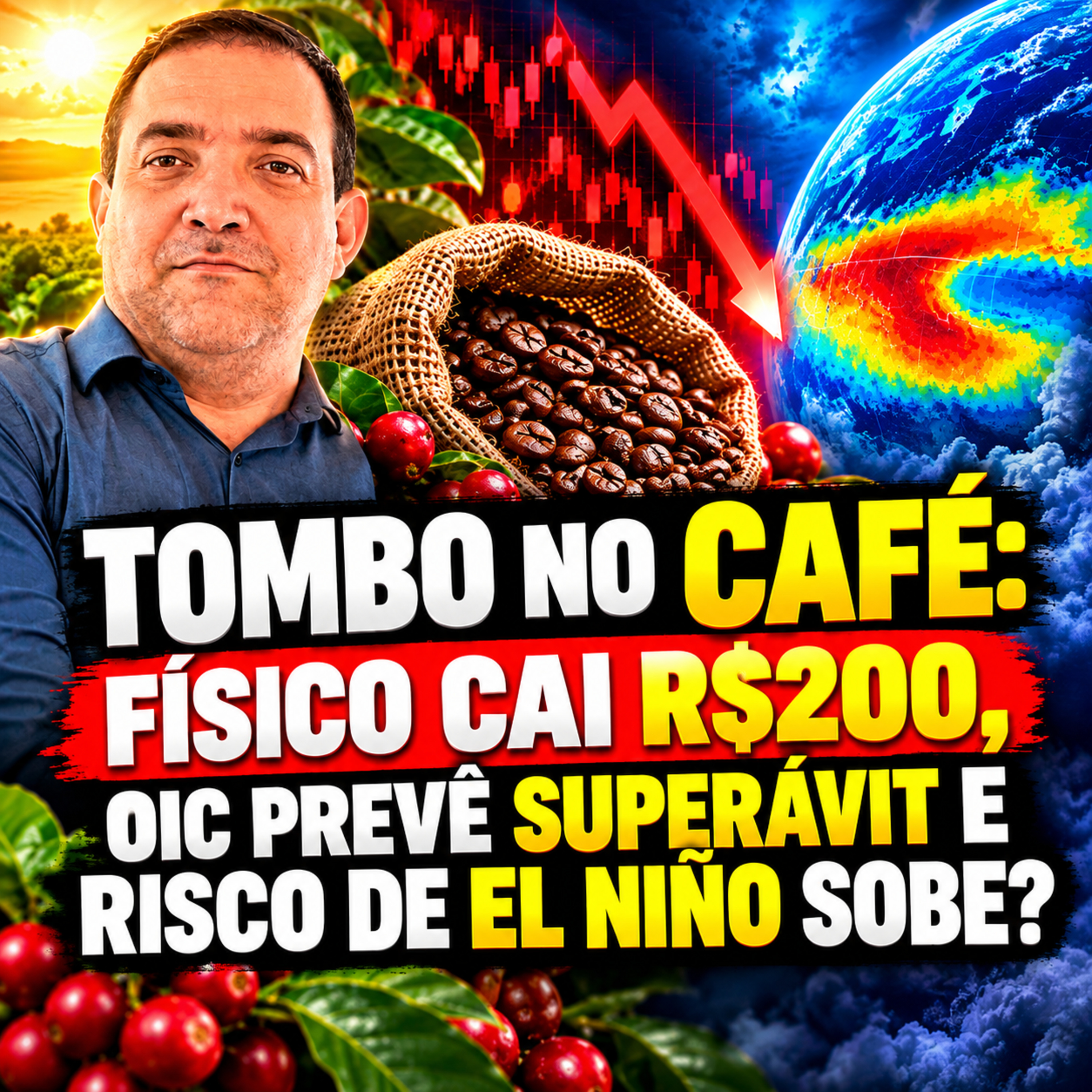Tombo no Café: Físico Cai R$200, OIC Prevê Superávit e Risco de El Niño Sobe episode artwork