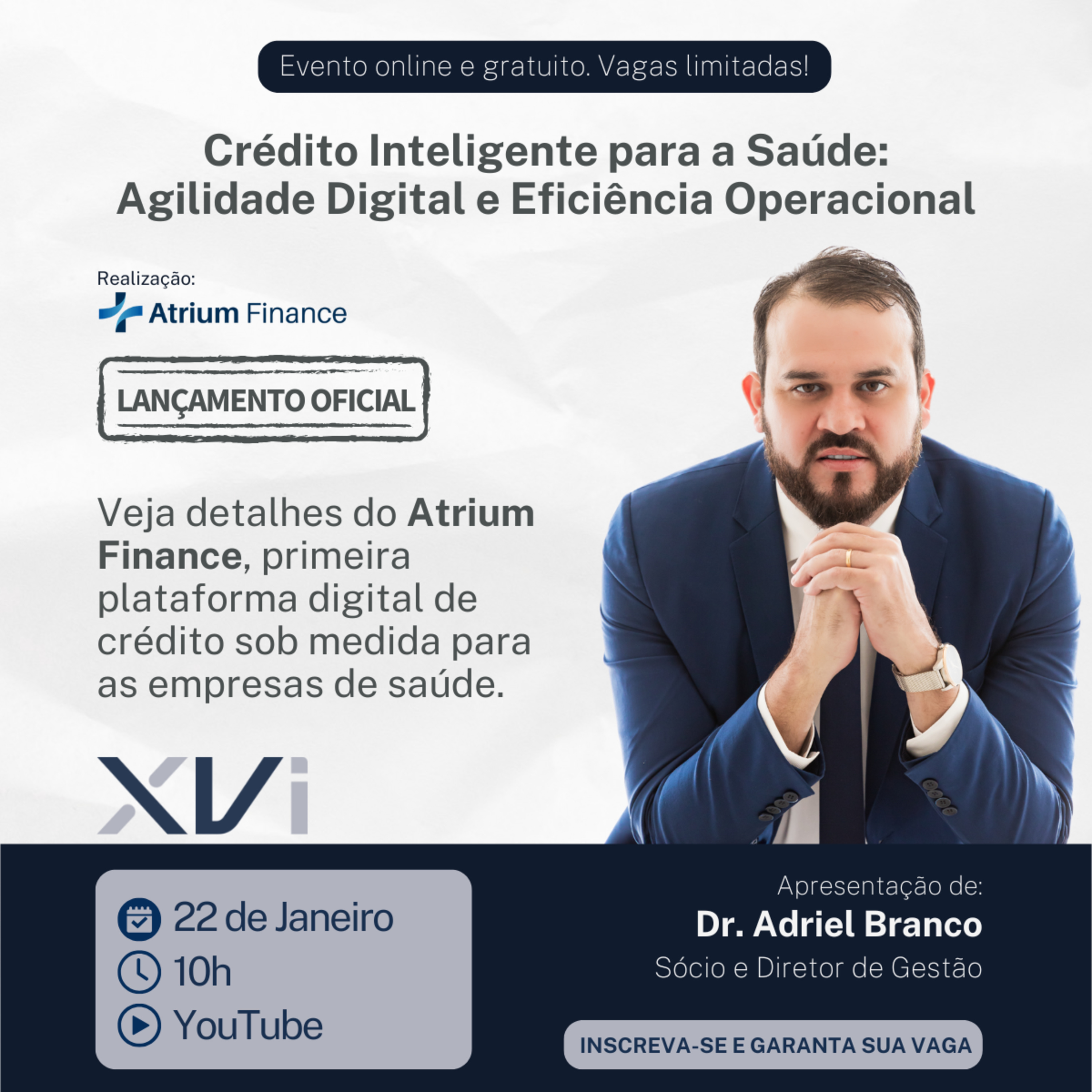 #Live 01/2026 - Crédito Inteligente para a Saúde (Lançamento do Atrium Finance) episode artwork