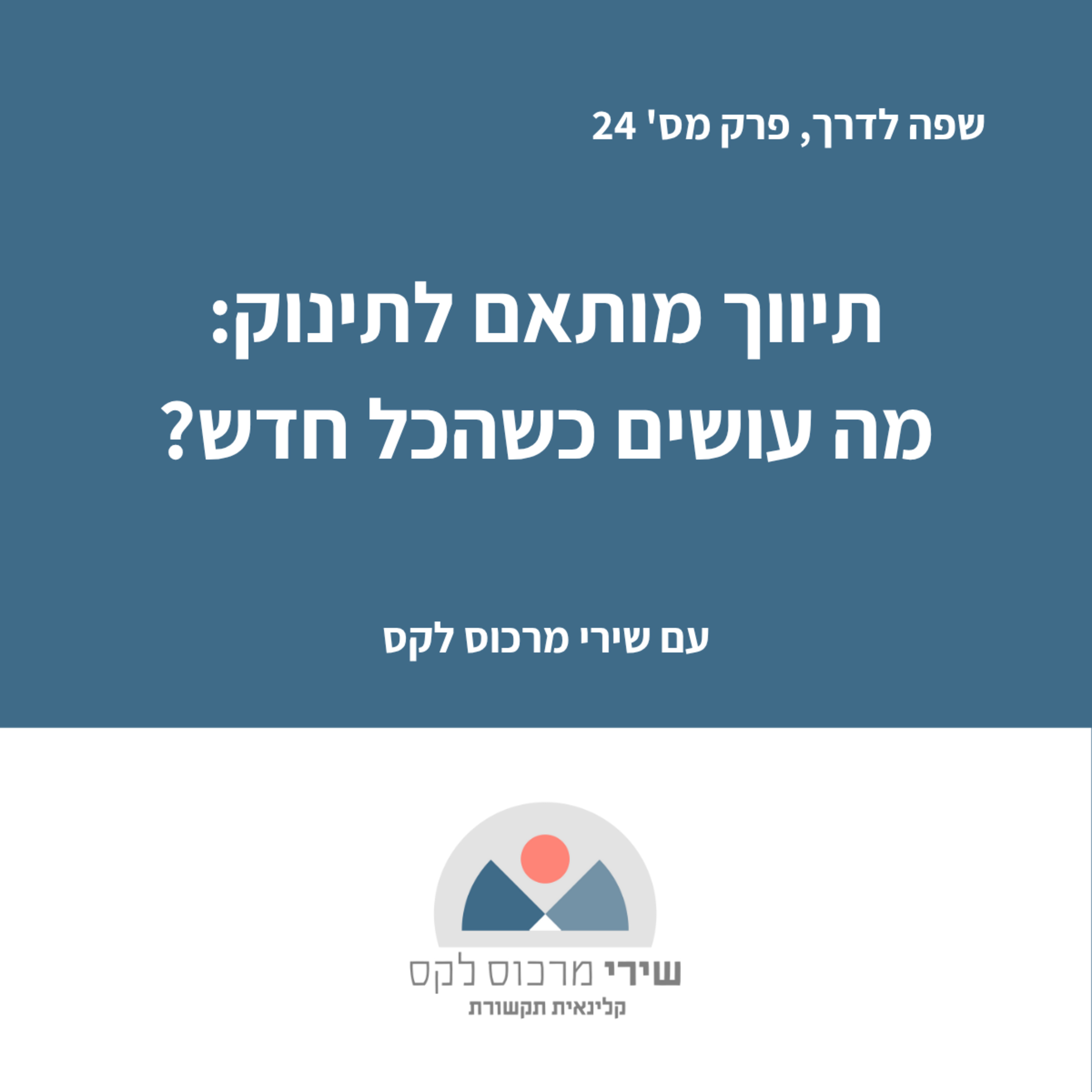 פרק מס' 24: תיווך מותאם לתינוק: מה עושים כשהכל חדש? episode artwork