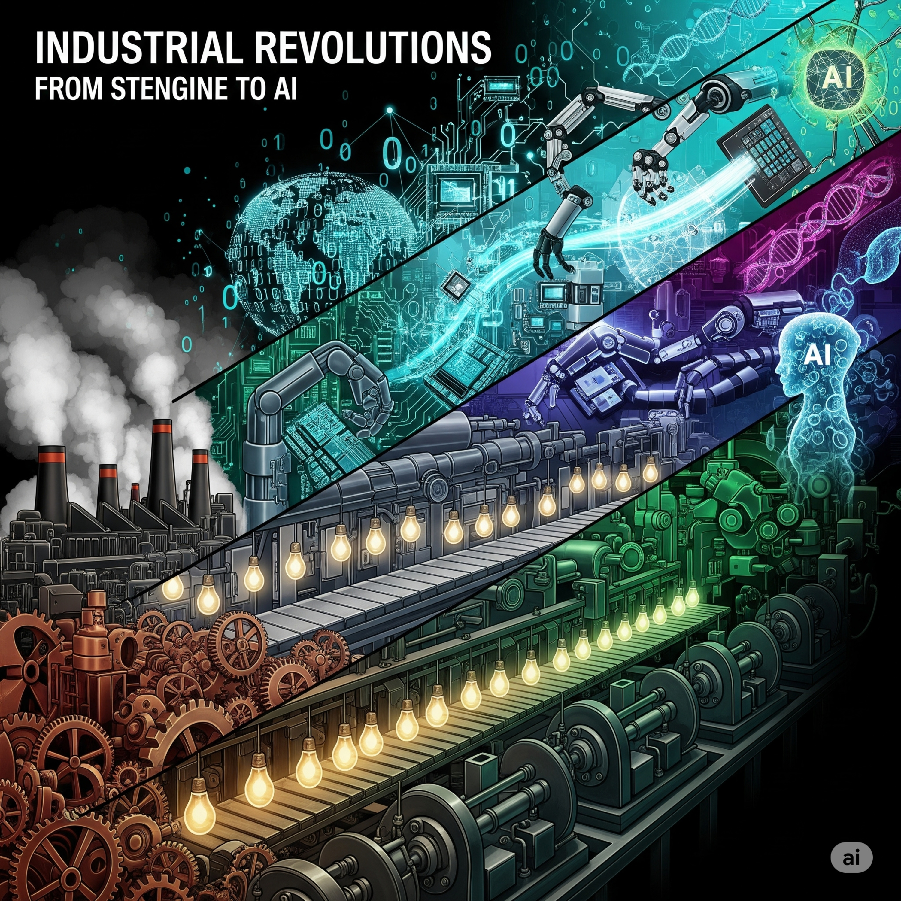 Revolutionen der Industrie: Von Dampfmaschine bis KI – Ein tiefer Einblick in 250 Jahre Automatisierung episode artwork