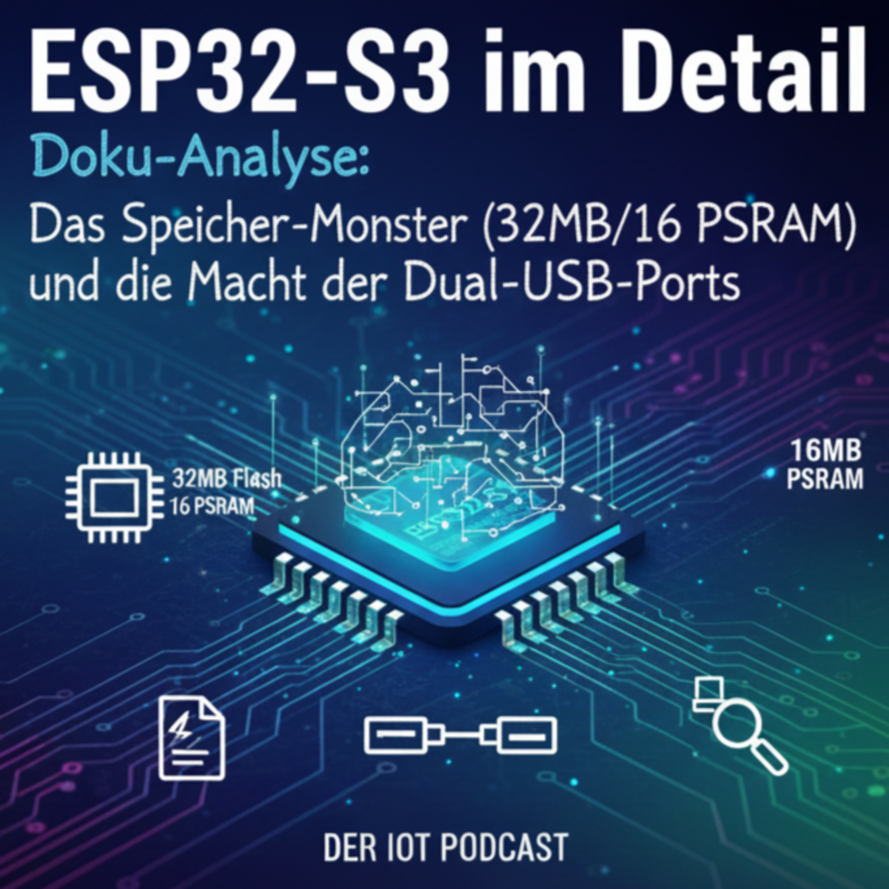 ESP32-S3-DevKitC-1 Doku-Analyse: Das Speicher-Monster (32MB Flash/16MB PSRAM) und die Macht der Dual-USB-Ports episode artwork