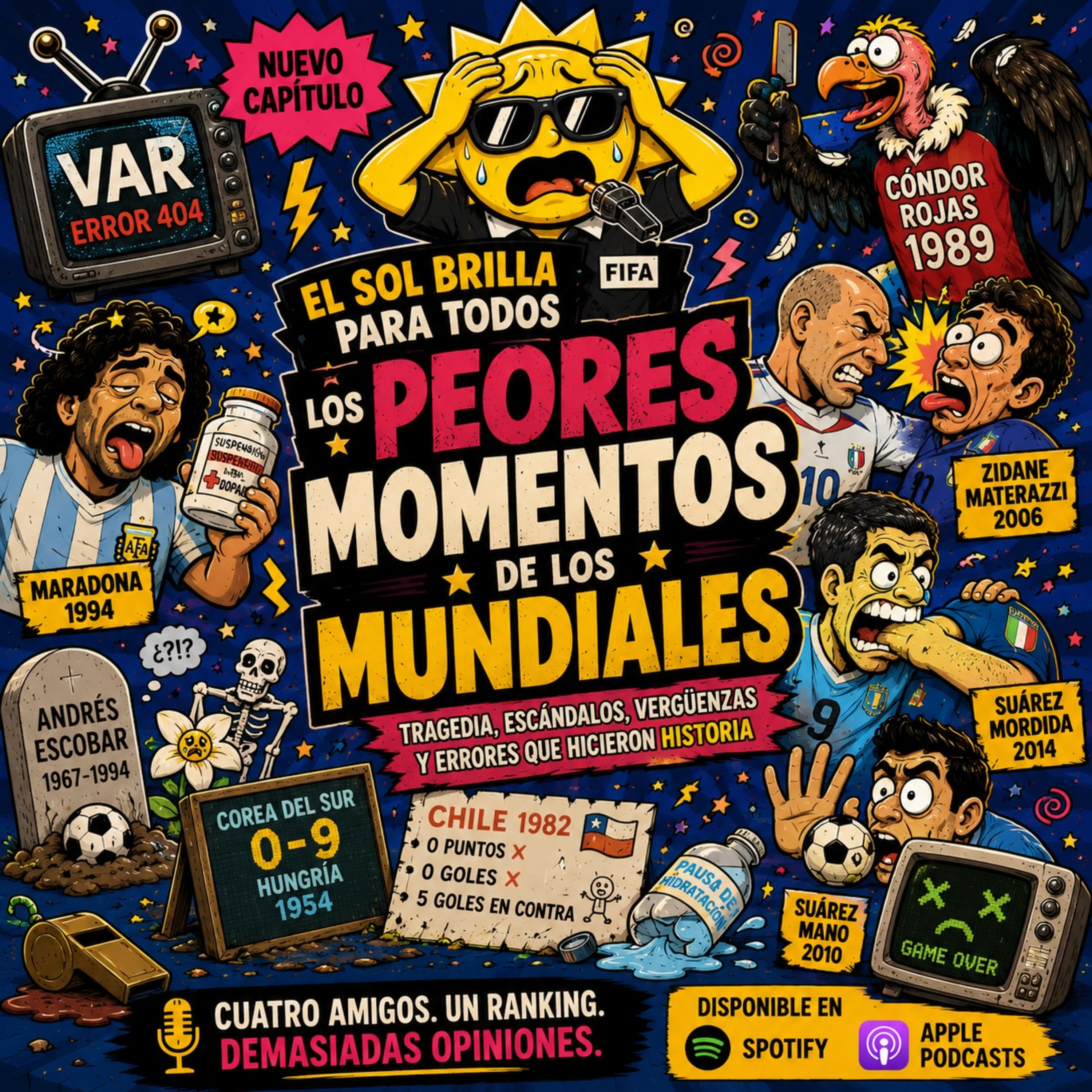 Los 10 Escándalos en la Historia de los Mundiales ⚽ | Maradona, Zidane, Luis Suárez y el Cóndor Rojas episode artwork