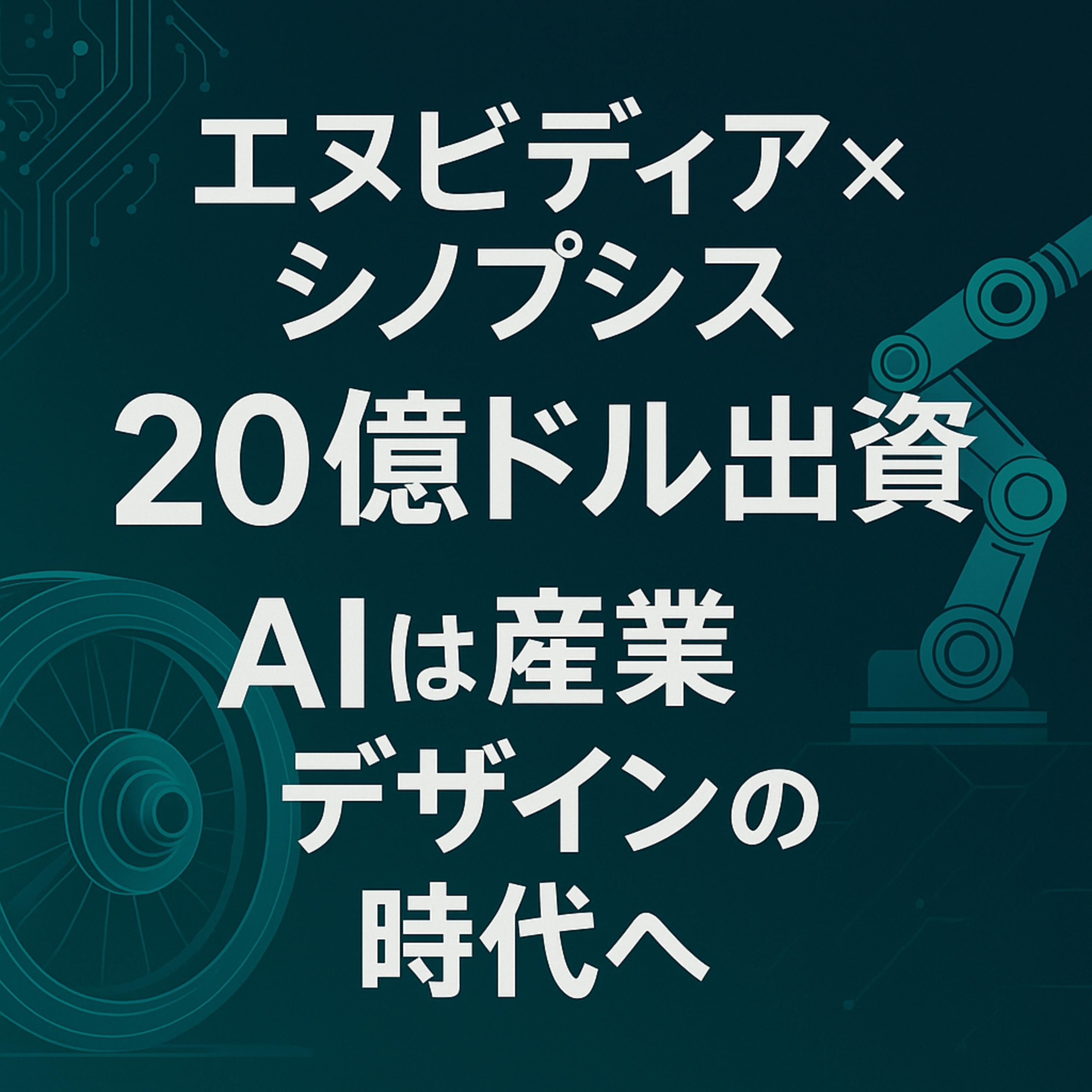 エヌビディアがシノプシスに20億ドル出資！AI革命は「チャットボット」から「産業デザイン」のフェーズへ