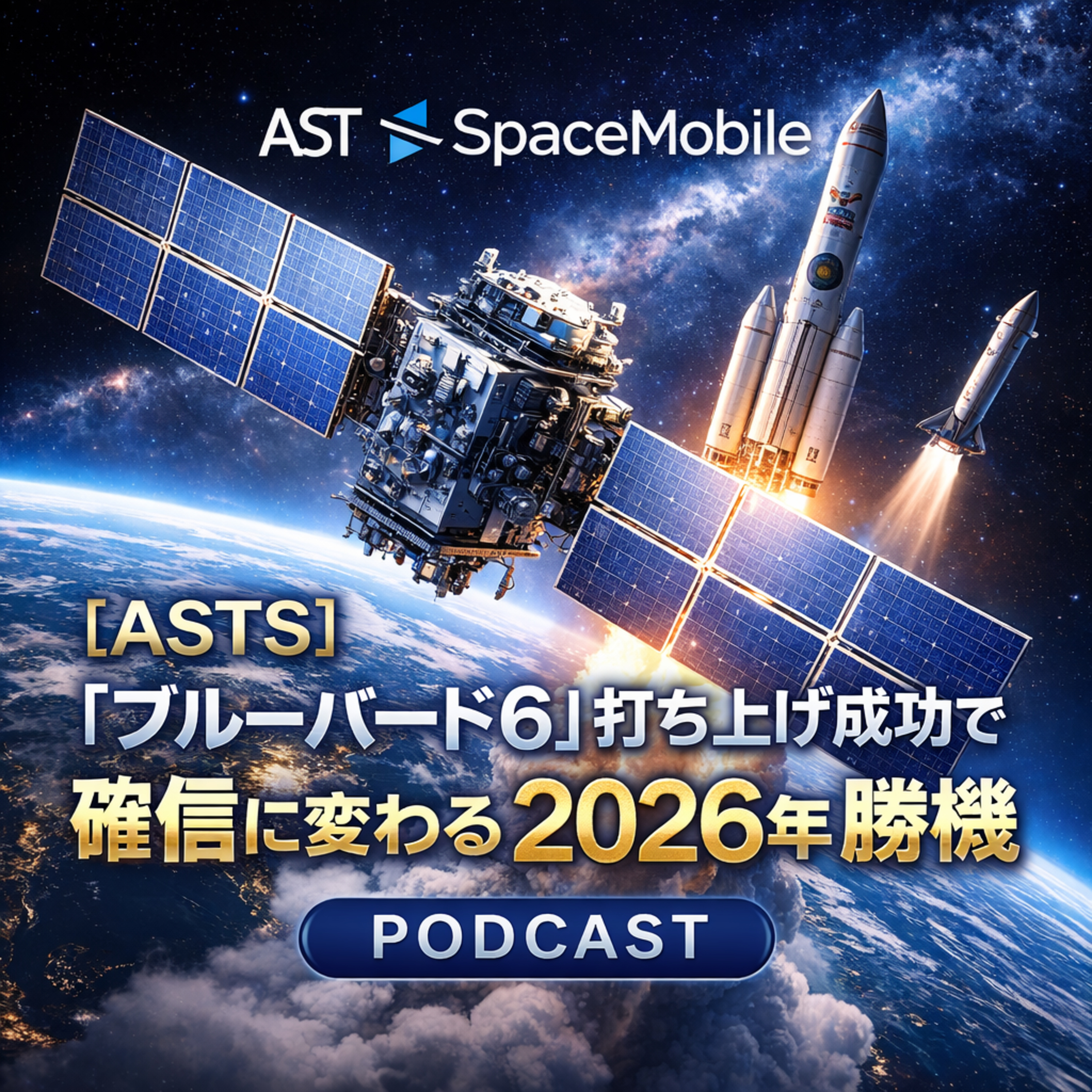 【ASTS】「ブルーバード6」打ち上げ成功で確信に変わる2026年の勝機：スペースXとの直接対決へ