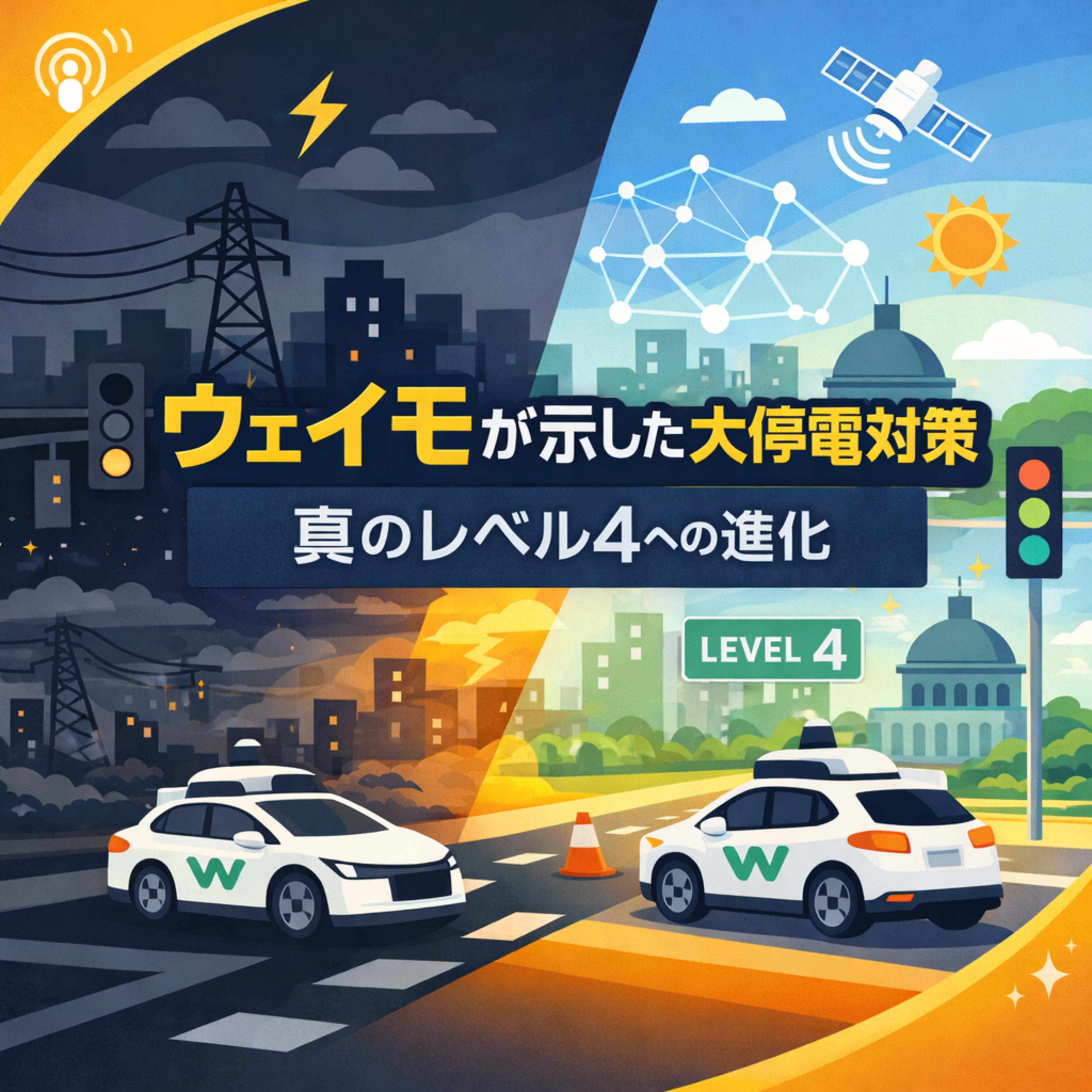 ウェイモが示す停電対策の衝撃：遠隔操作依存からの脱却と真のレベル4への進化
