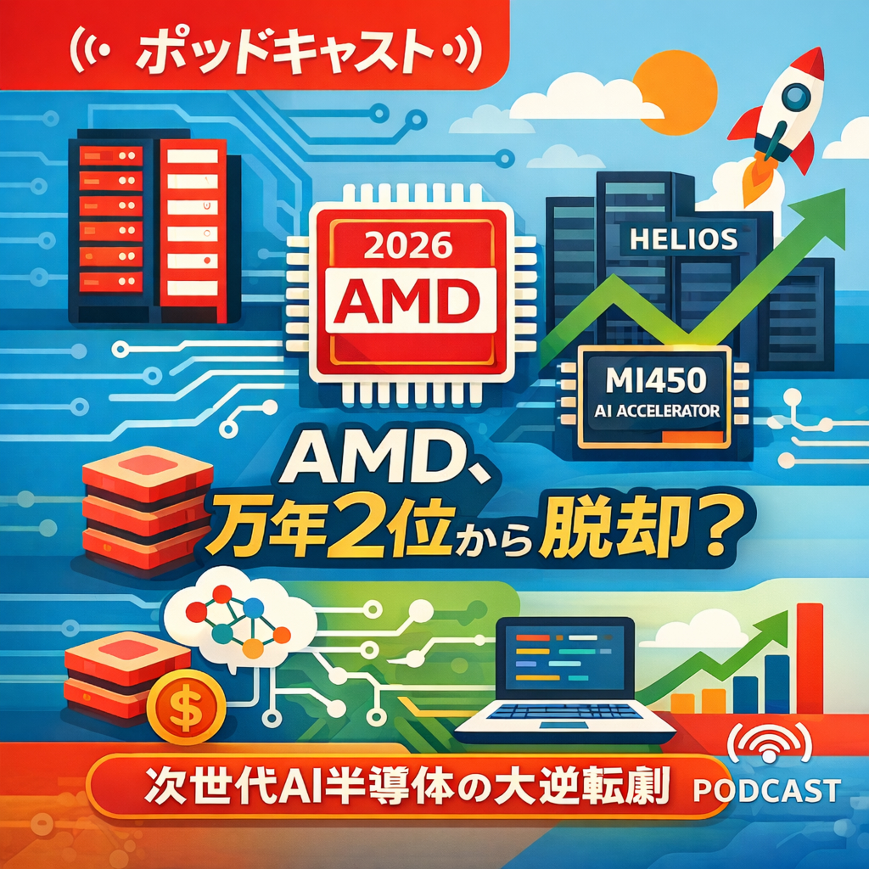 2026年、AMDは「万年2位」を脱却するか？次世代AIアクセラレータとラック規模市場への挑戦