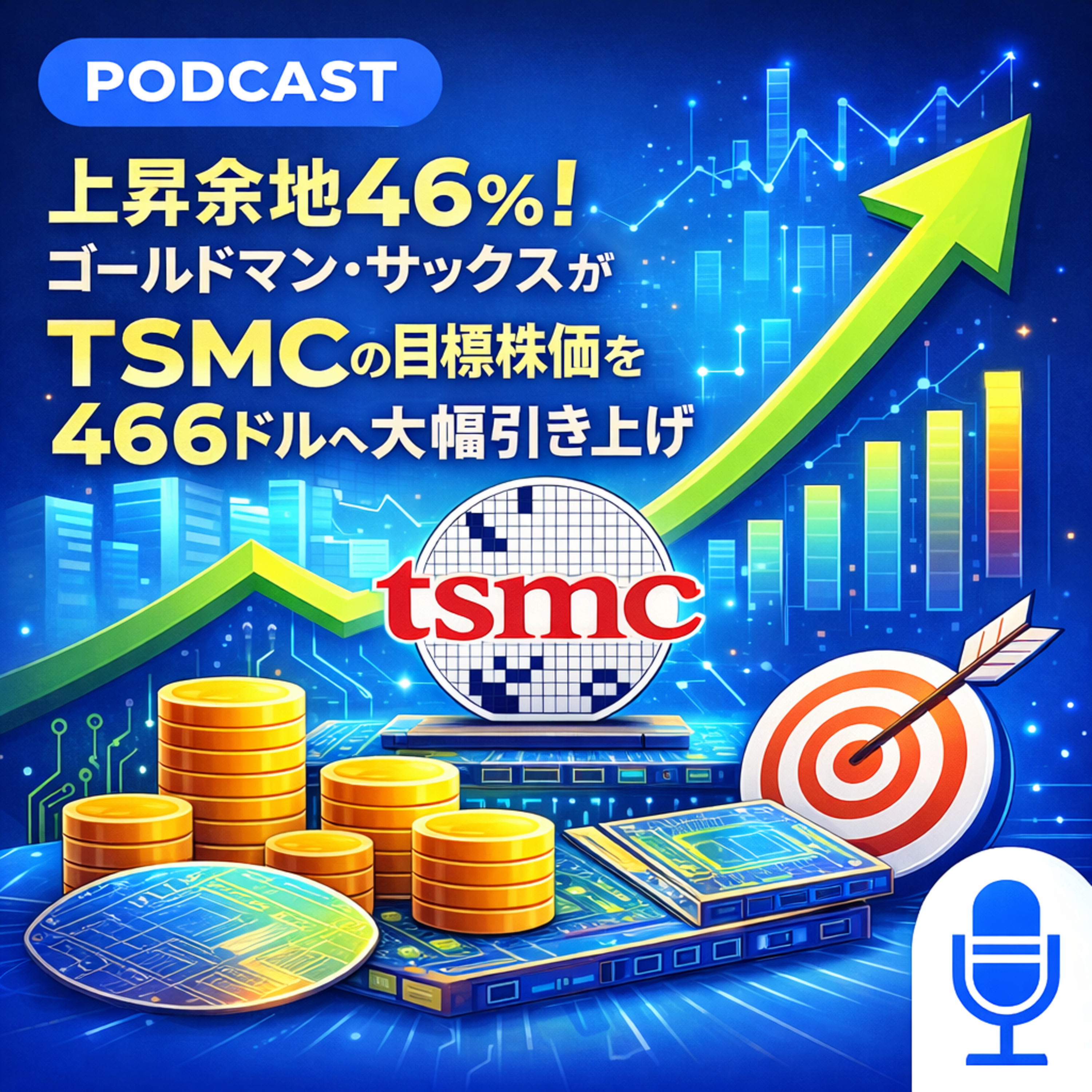 【TSM】上昇余地46%！ゴールドマン・サックスがTSMCの目標株価を466ドルへ大幅引き上げ