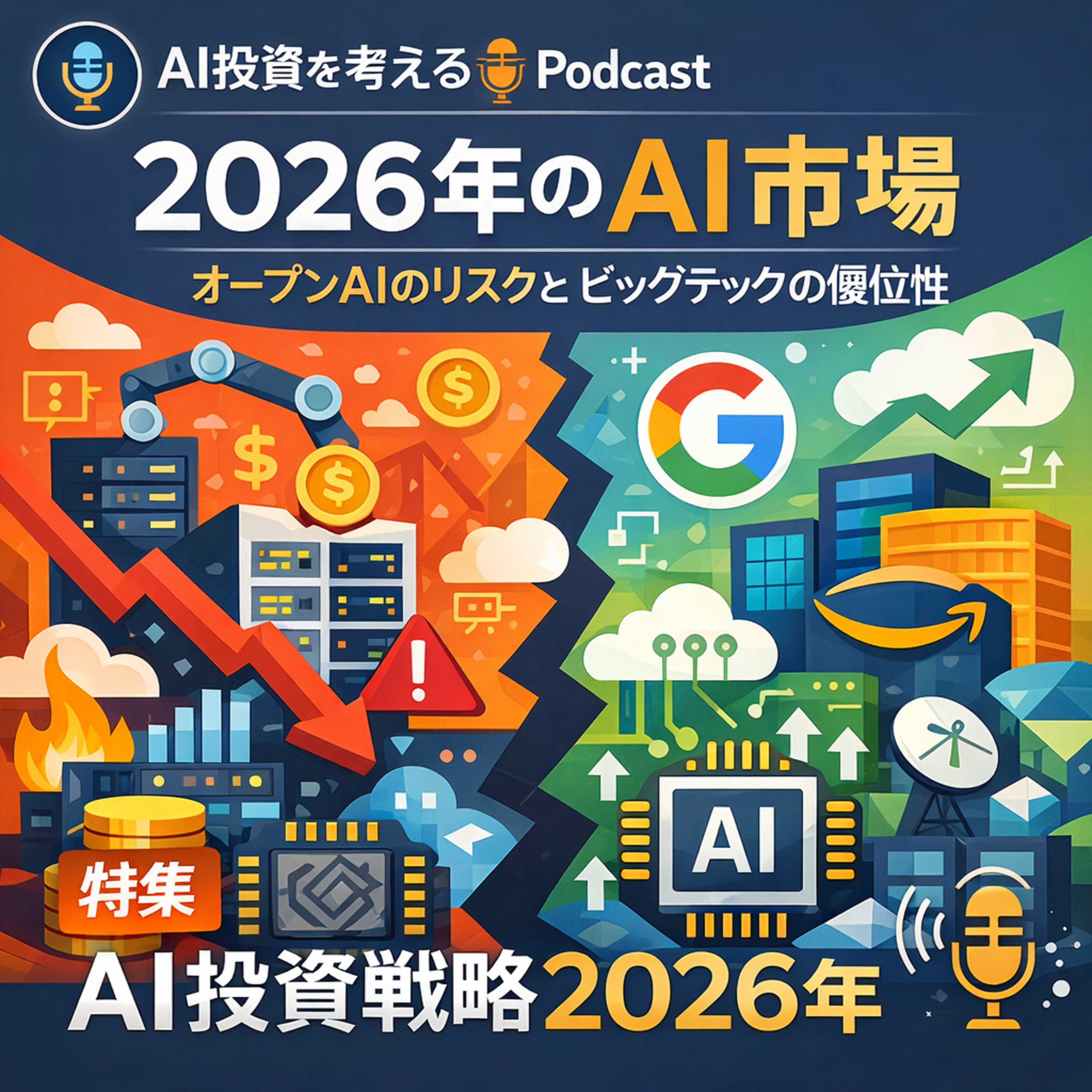 2026年のAI市場：オープンAIの課題とアルファベット・アマゾンの優位性