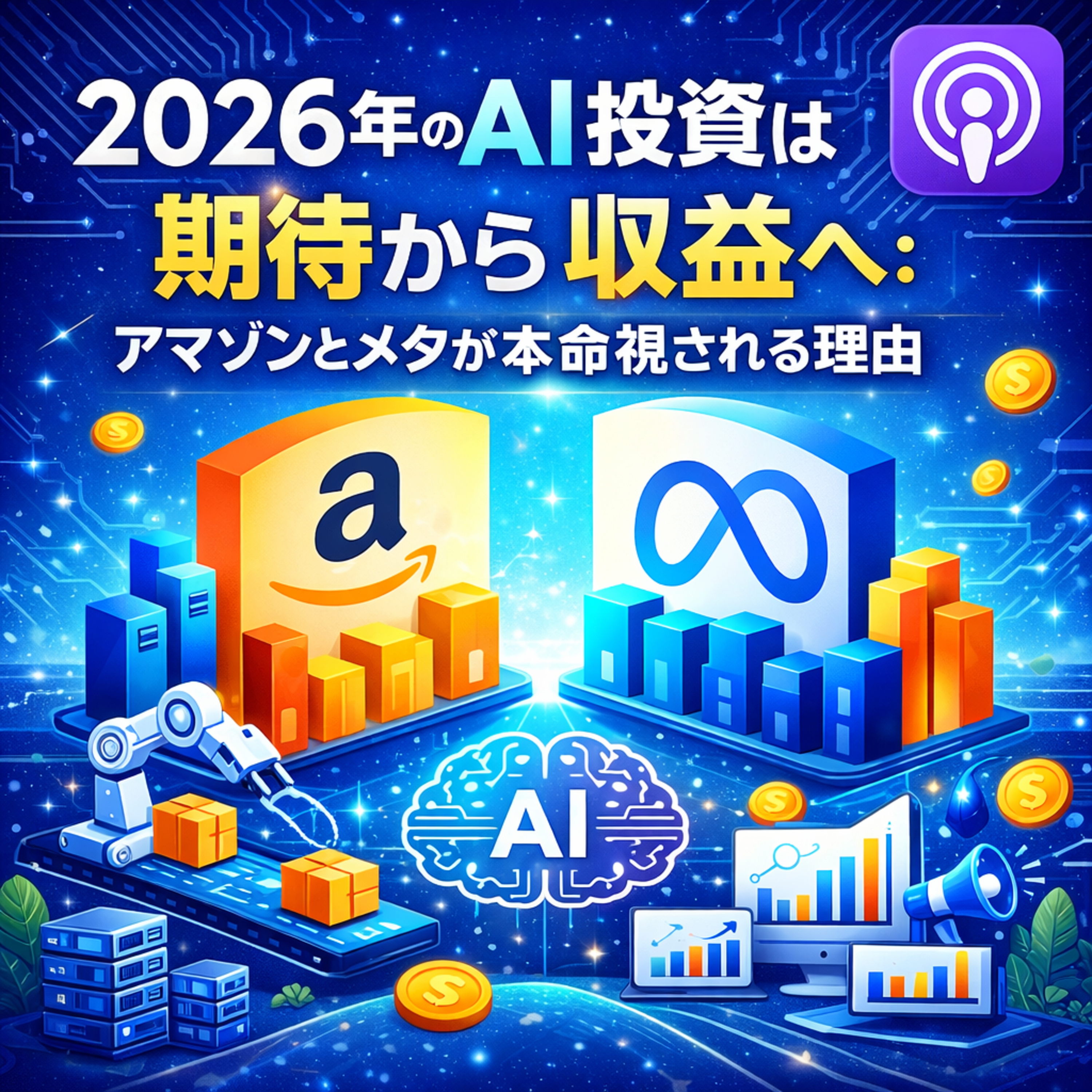 2026年のAI投資は期待から収益へ：アマゾンとメタが本命視される理由