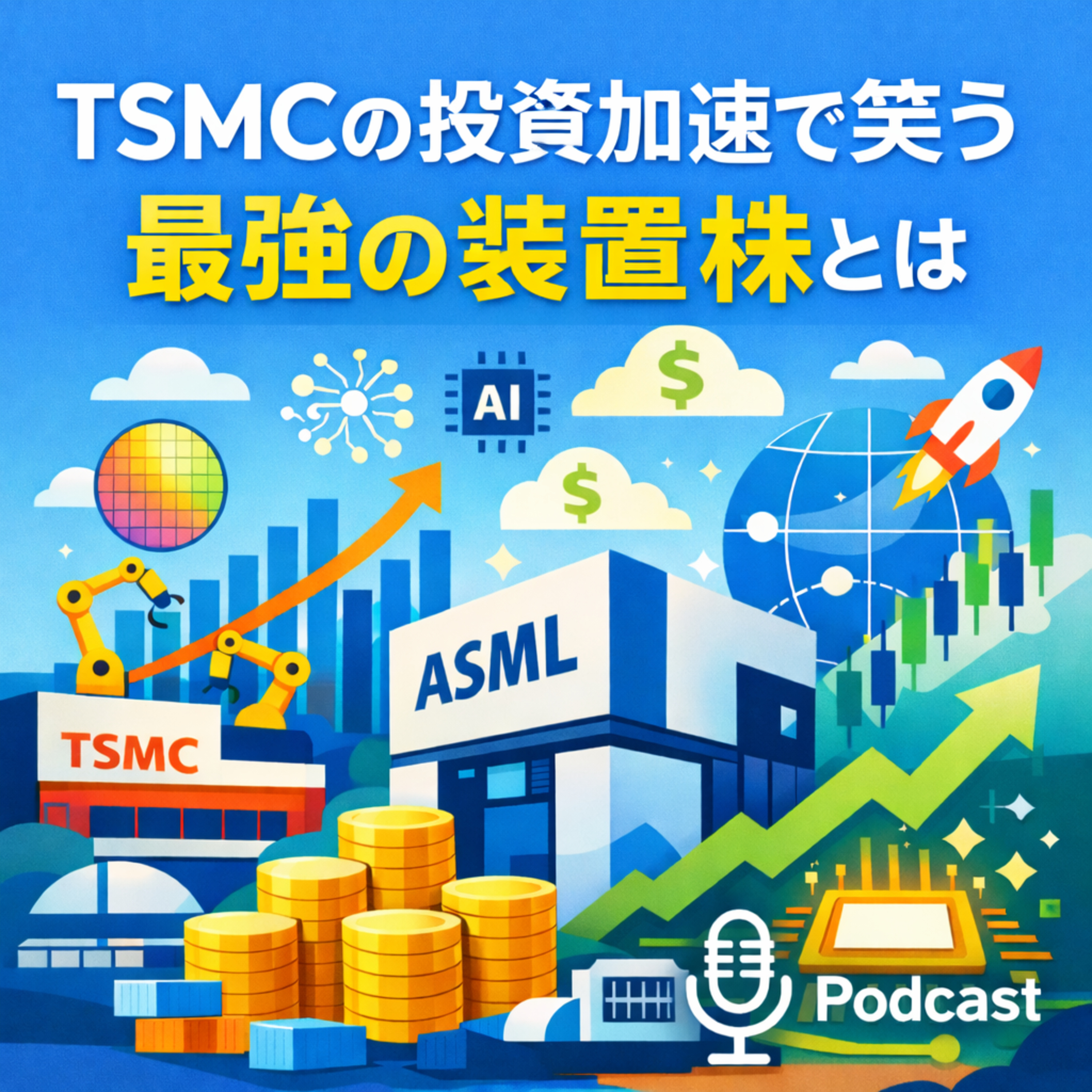 ASML時価総額5000億ドル突破！TSMCの投資加速で笑う「最強の装置株」とは