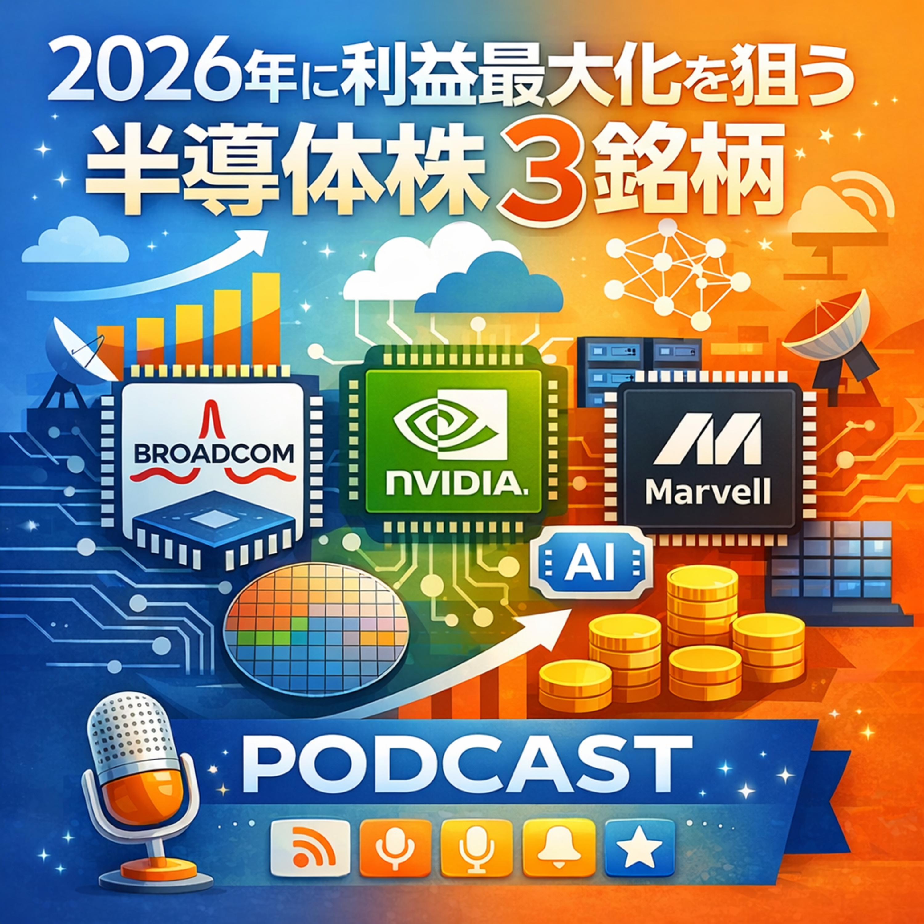 ブロードコム、エヌビディア、マーベル。2026年に利益を最大化する「最強の3銘柄」を徹底比較