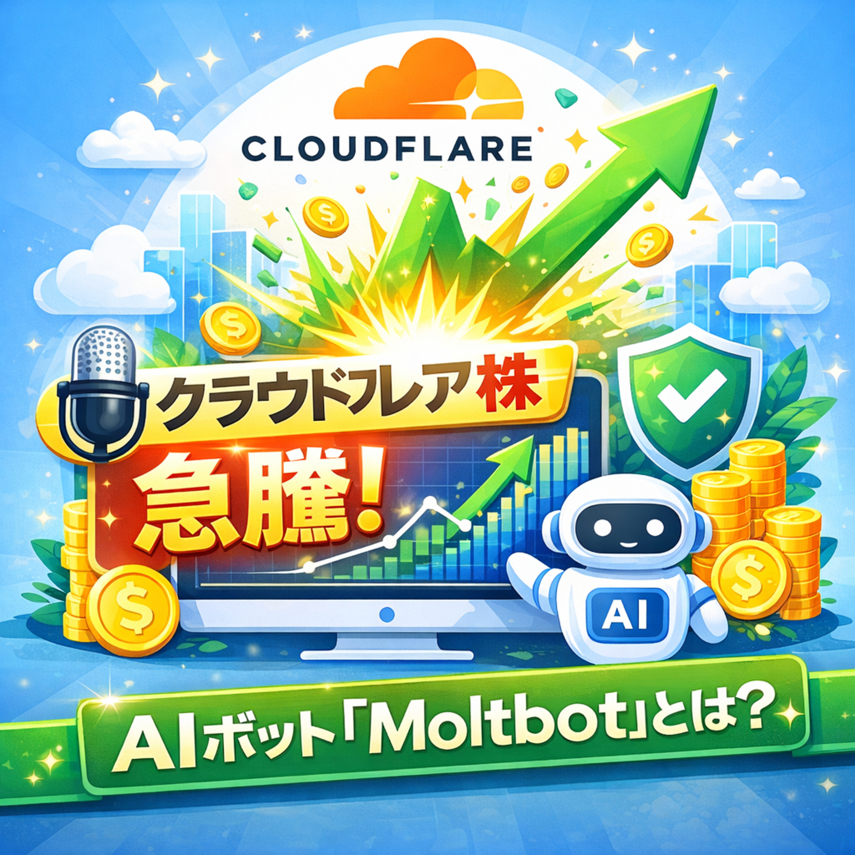 【爆騰の理由】クラウドフレア株が急騰！話題のAIボット「Moltbot」との意外な関係とは？