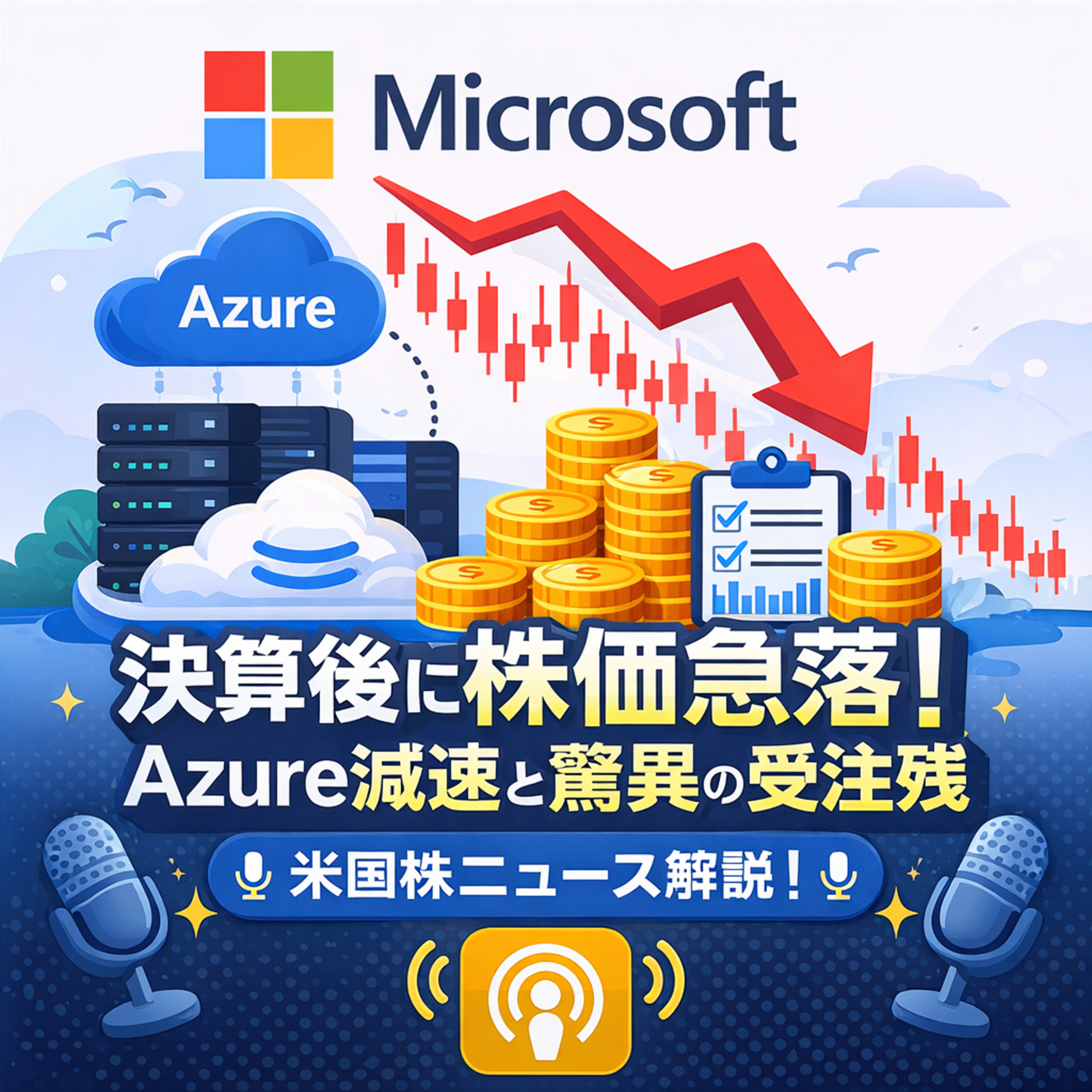 マイクロソフト決算後に株価6.8%急落！「Azure減速」の裏に隠された驚愕の受注残高とは？