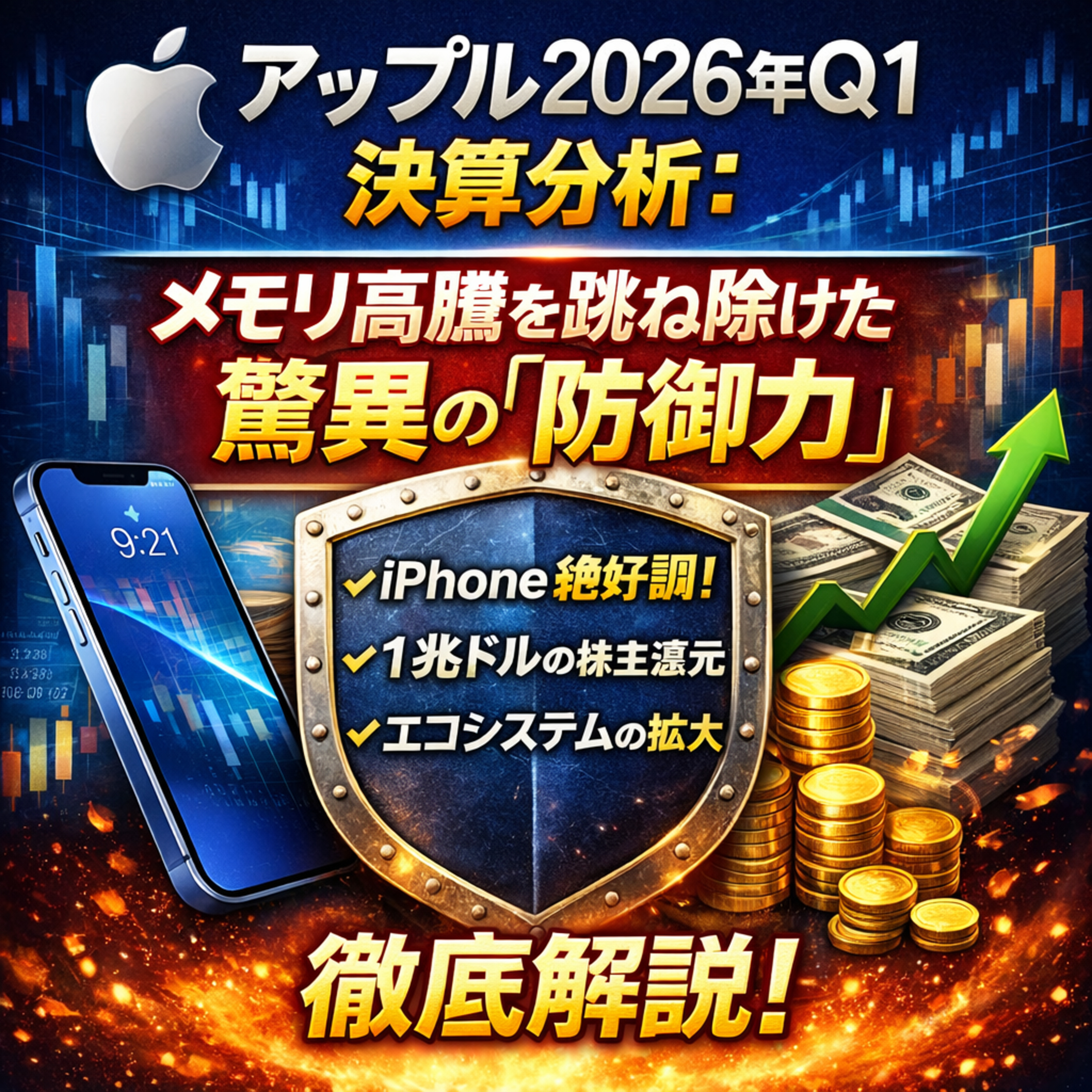 アップル2026年Q1決算分析：メモリ高騰を跳ね除けた驚異の「防御力」