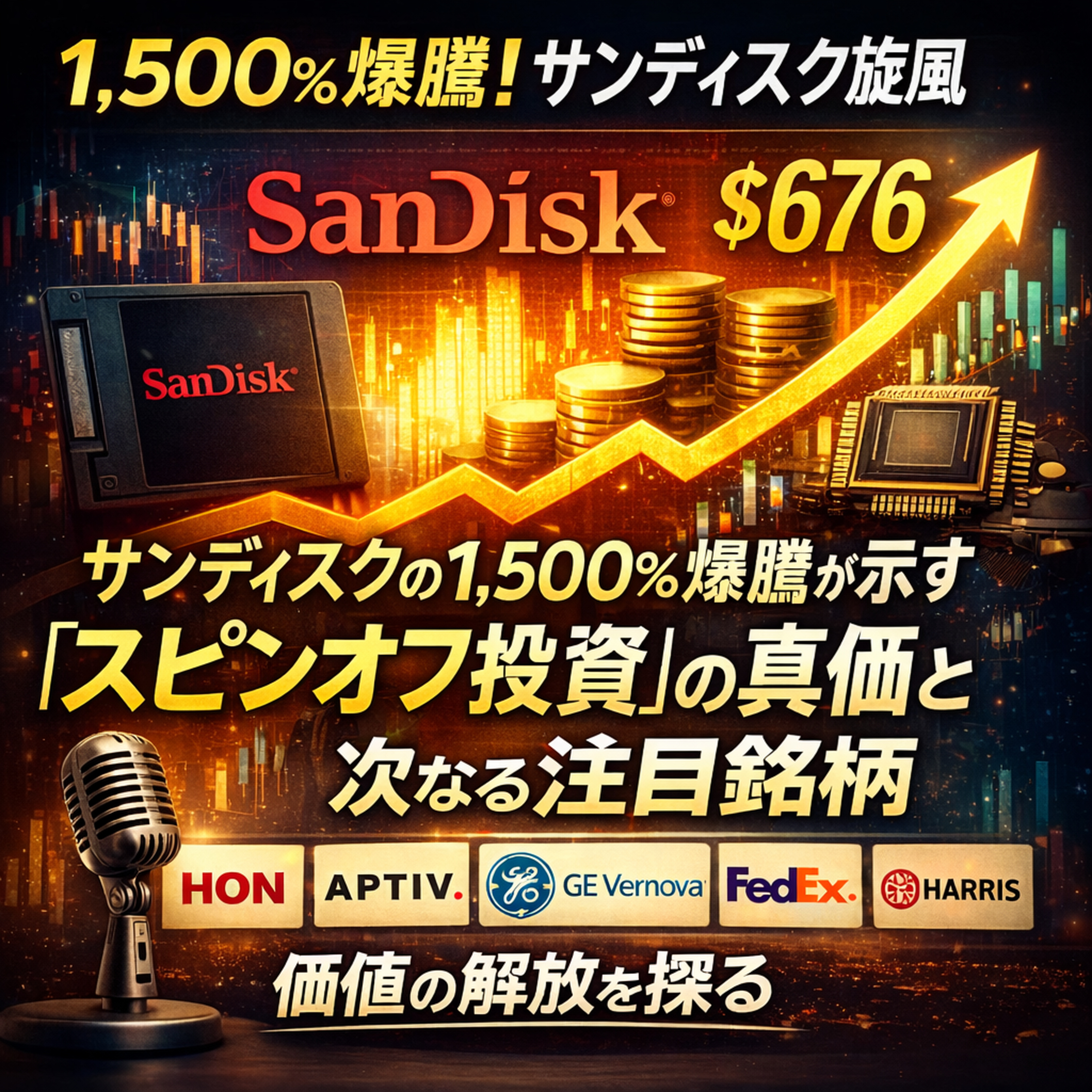 【考察】サンディスクの1,500%爆騰が示す「スピンオフ投資」の真価と次なる注目銘柄