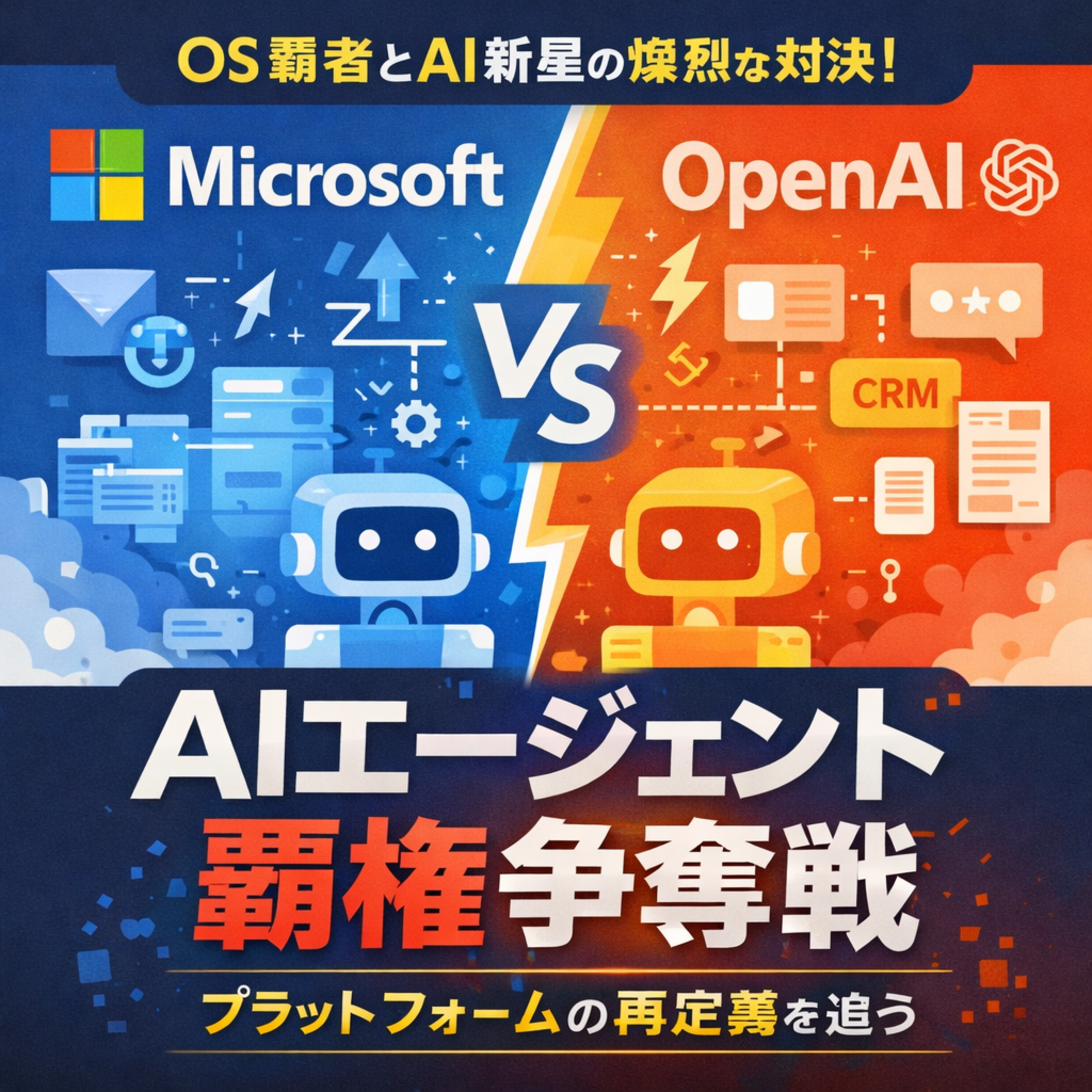 AIエージェントの台頭：マイクロソフト vs オープンAI。OS覇者とAI新星が火花を散らすプラットフォームの再定義