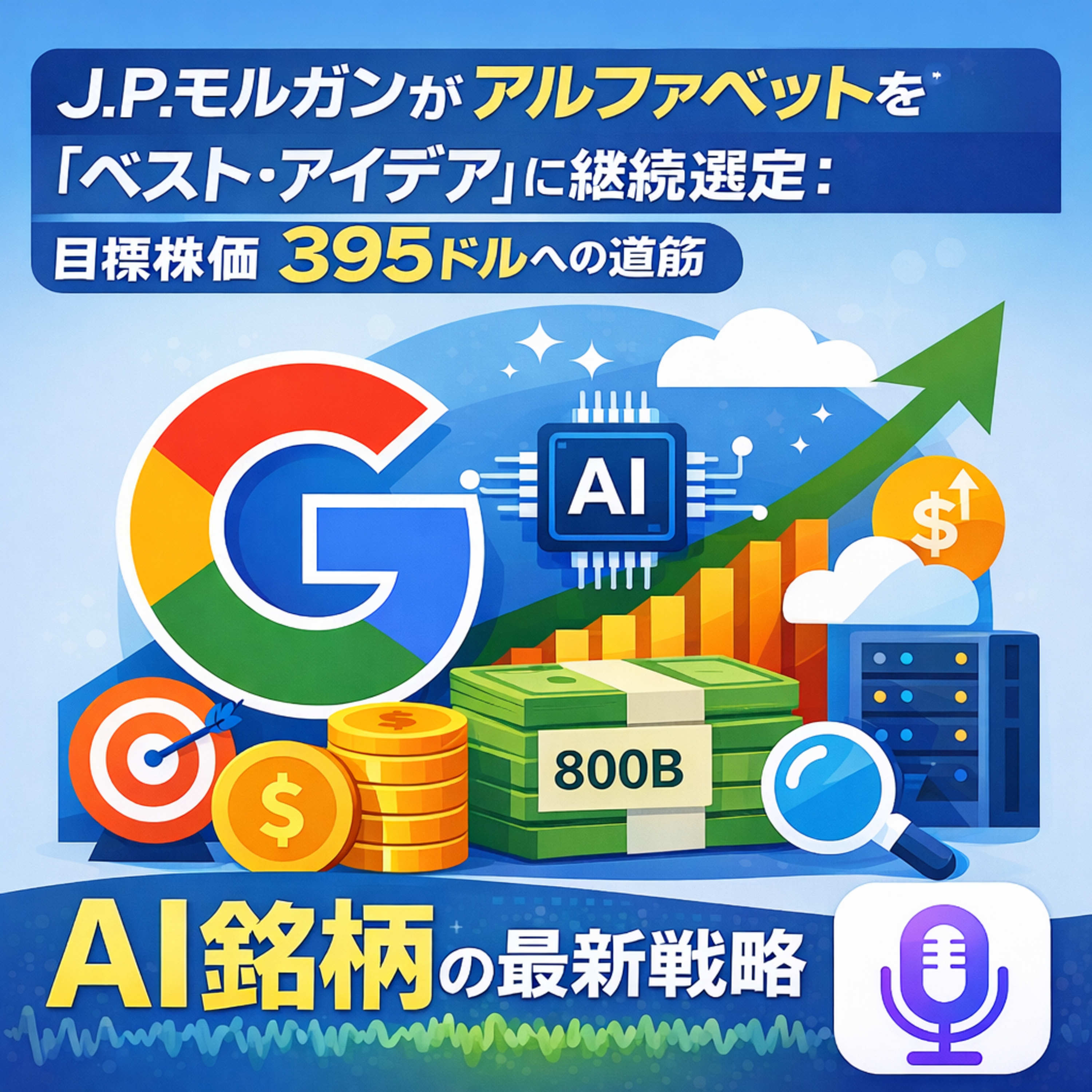 J.P.モルガンがアルファベットを「ベスト・アイデア」に継続選定：目標株価395ドルへの道筋