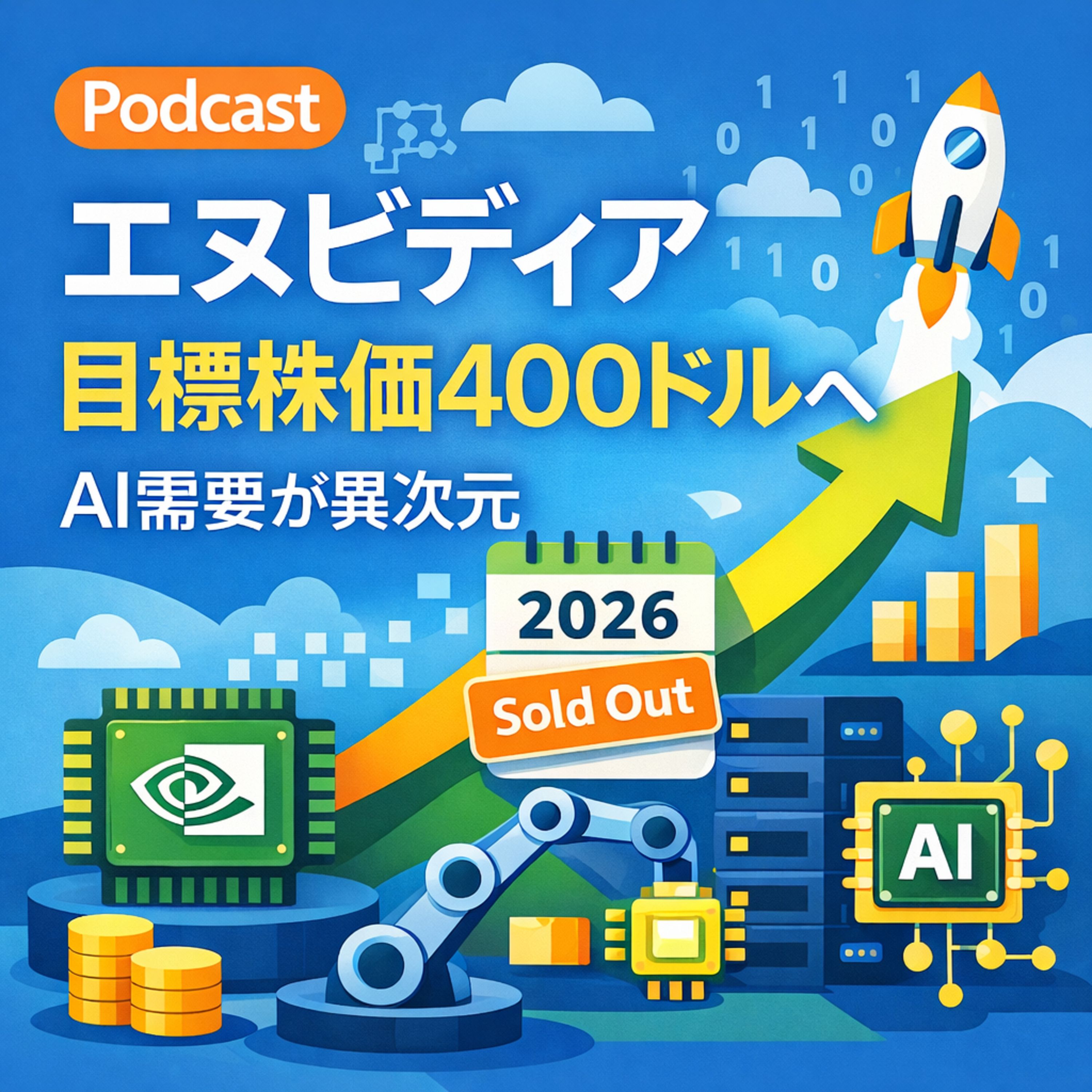 【NVDA】エヌビディア目標株価400ドルの根拠！2026年分「完売」が示す驚愕の需要
