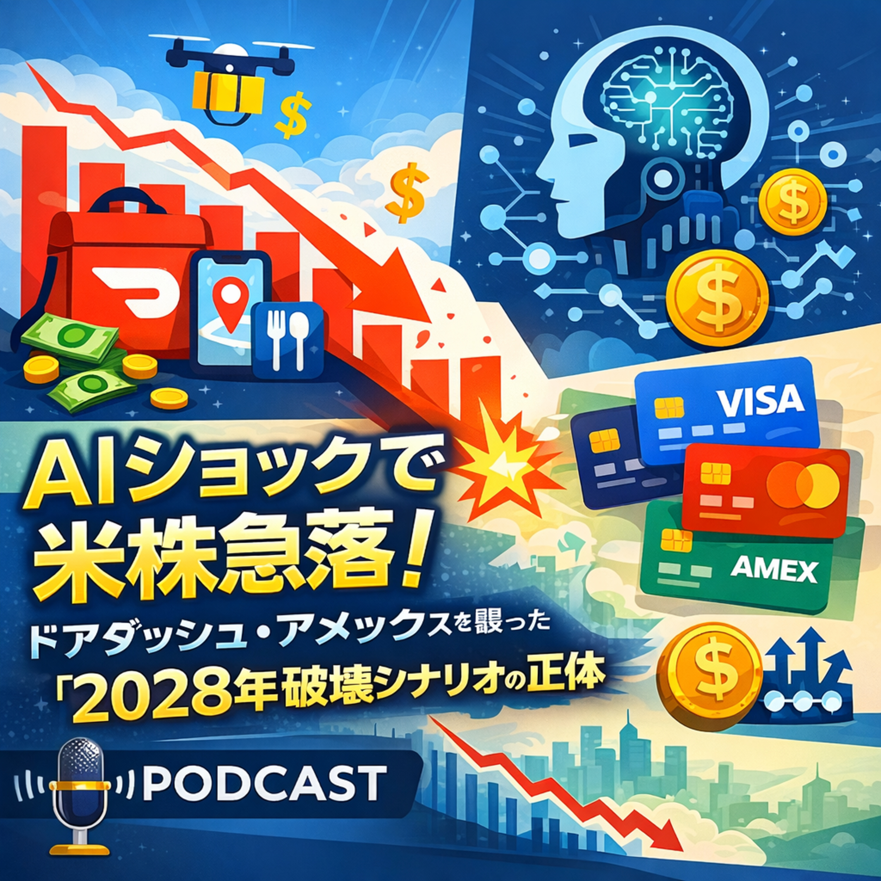 AIショックで米株急落！ドアダッシュ・アメックスを襲った「2028年破壊シナリオ」の正体