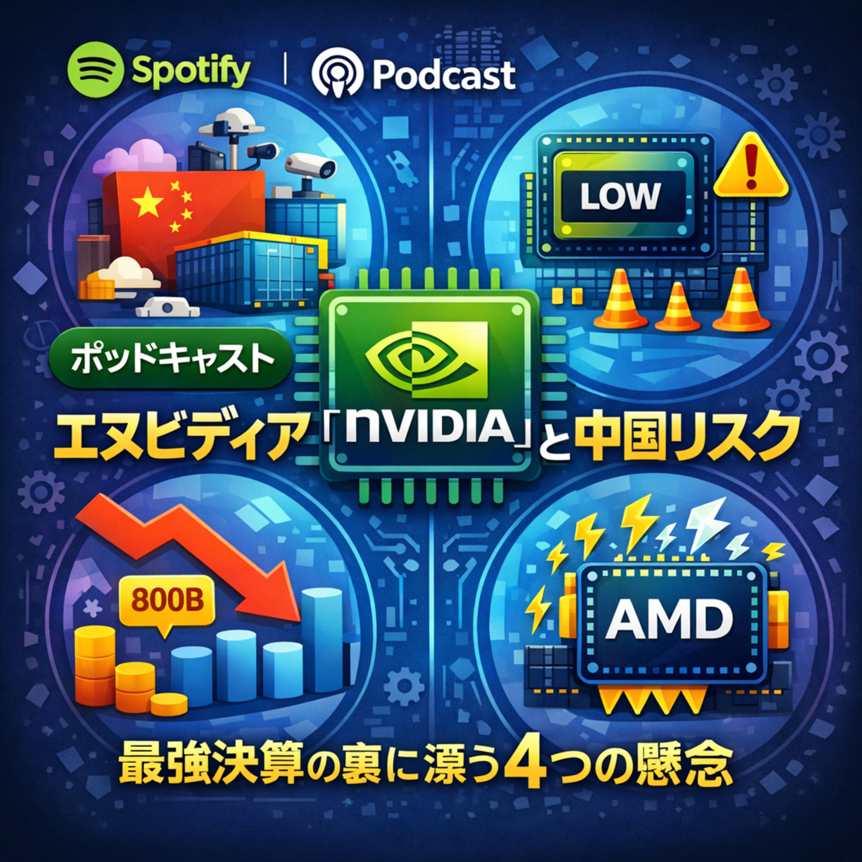 【続報】エヌビディア「期待値の壁」と中国リスク：最強決算の裏に漂う4つの懸念