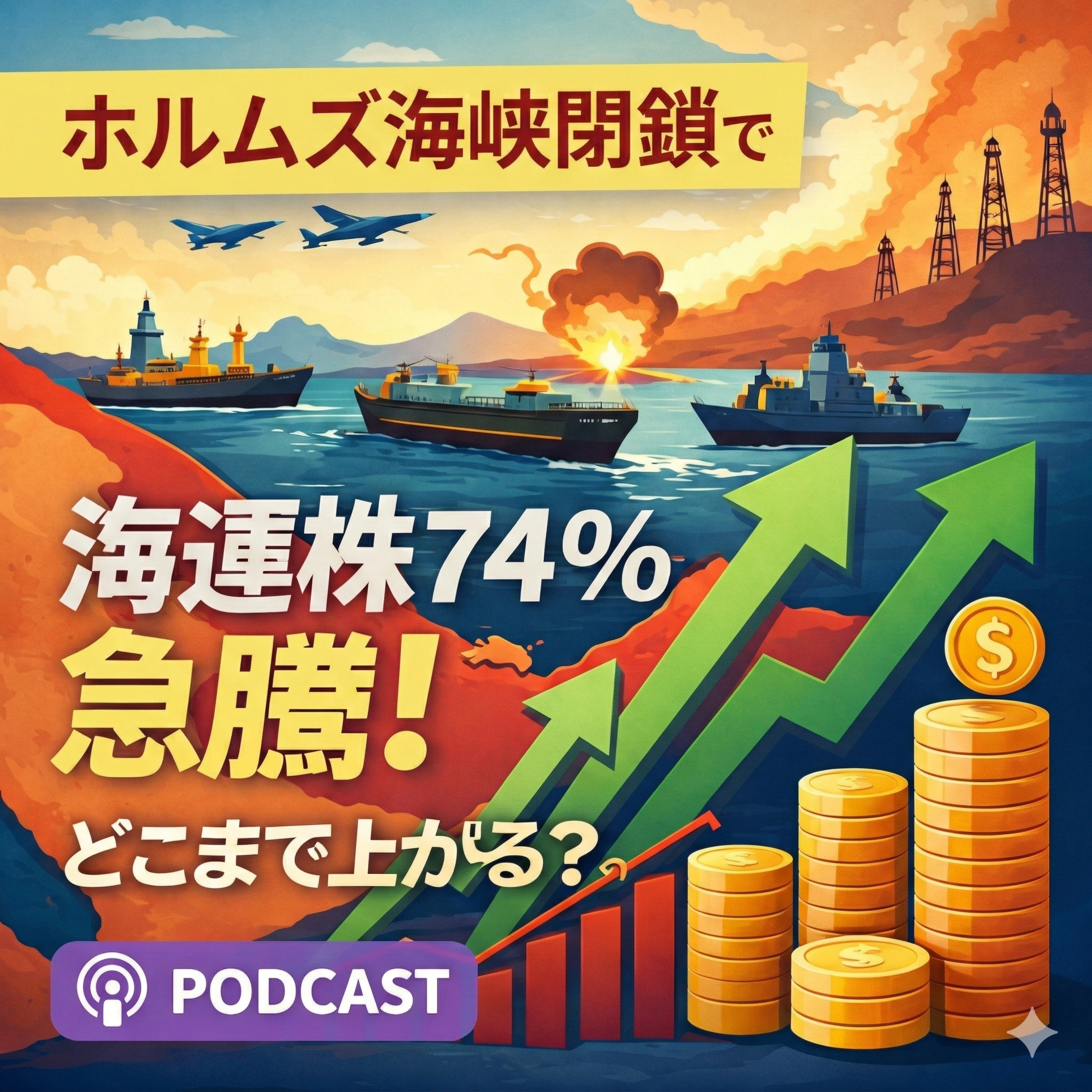 ホルムズ海峡閉鎖で株価74％急騰！海運株はどこまで上がる？
