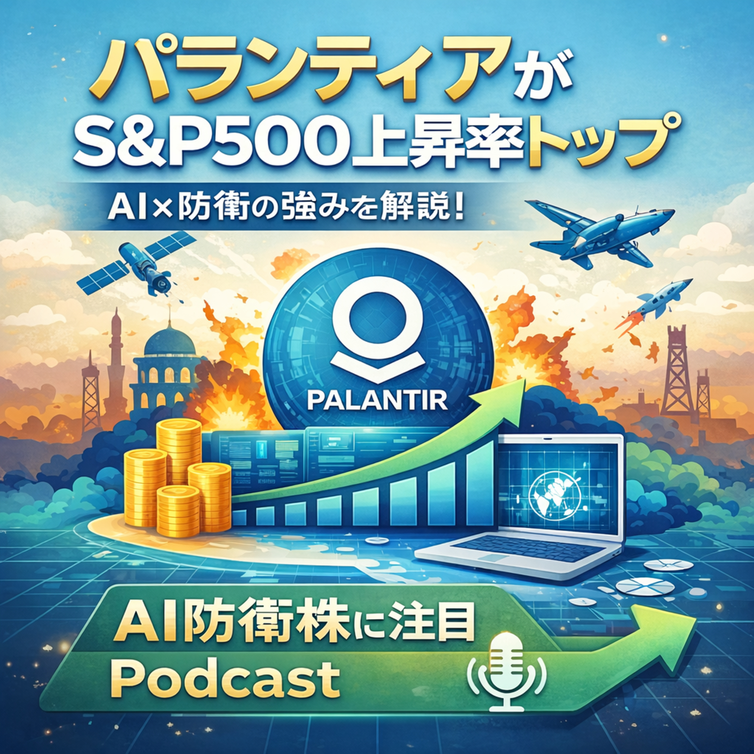 【PLTR】パランティアがS&P500の上昇率トップに！中東情勢で見えた「有事に強い」理由