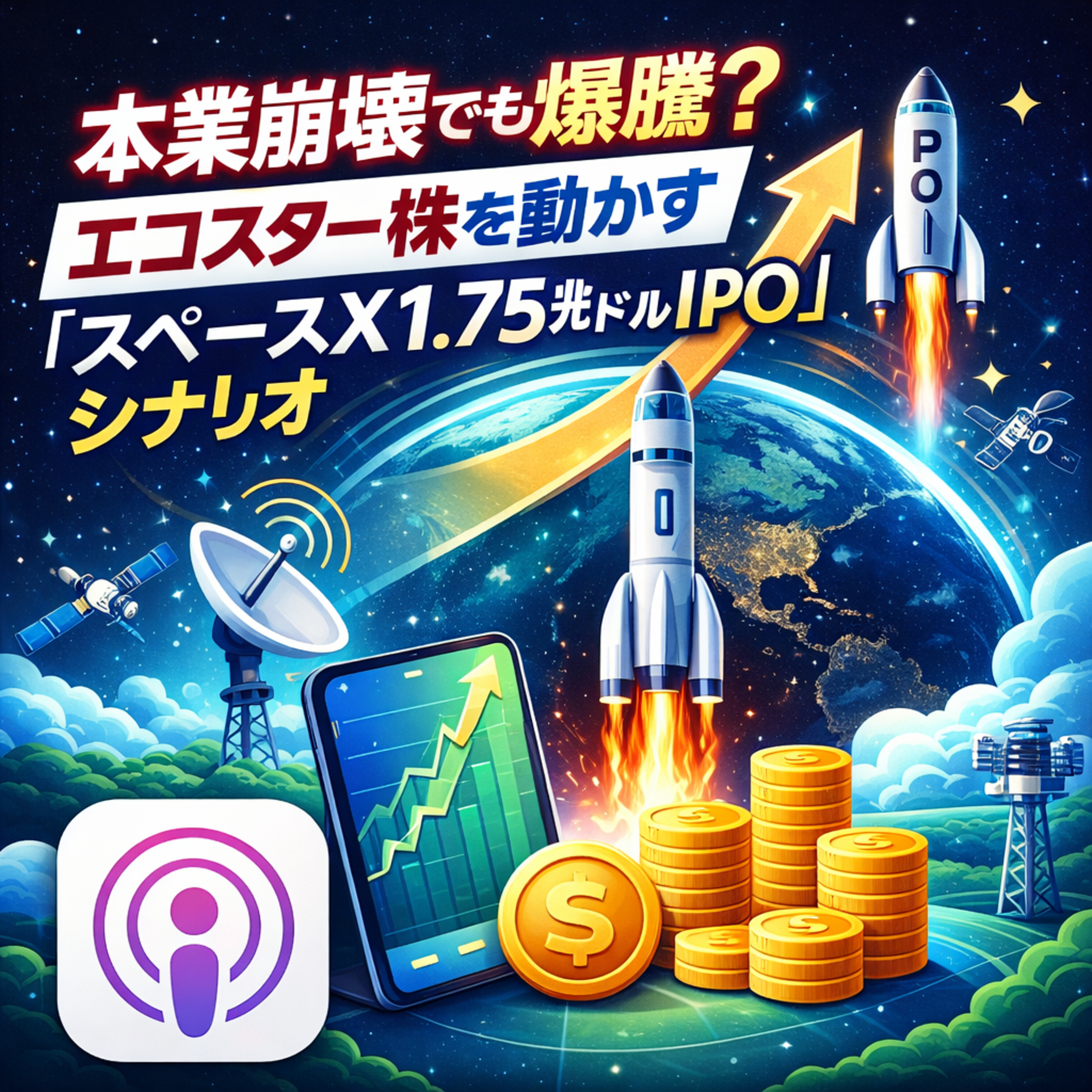 本業崩壊でも爆騰？エコスター株を動かす「スペースX1.75兆ドルIPO」シナリオ