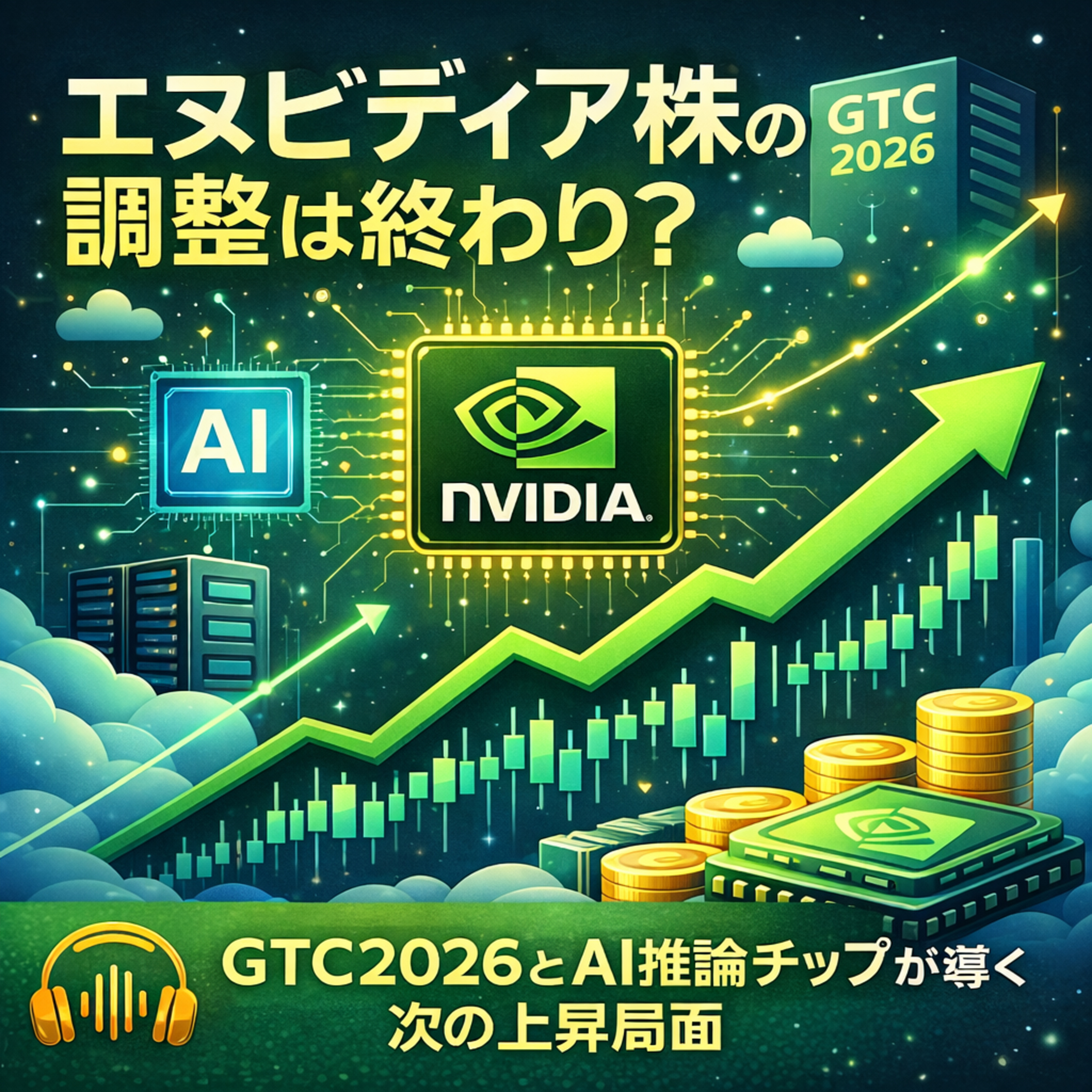 エヌビディア株の調整は終わり？GTC2026とAI推論チップが導く次の上昇局面