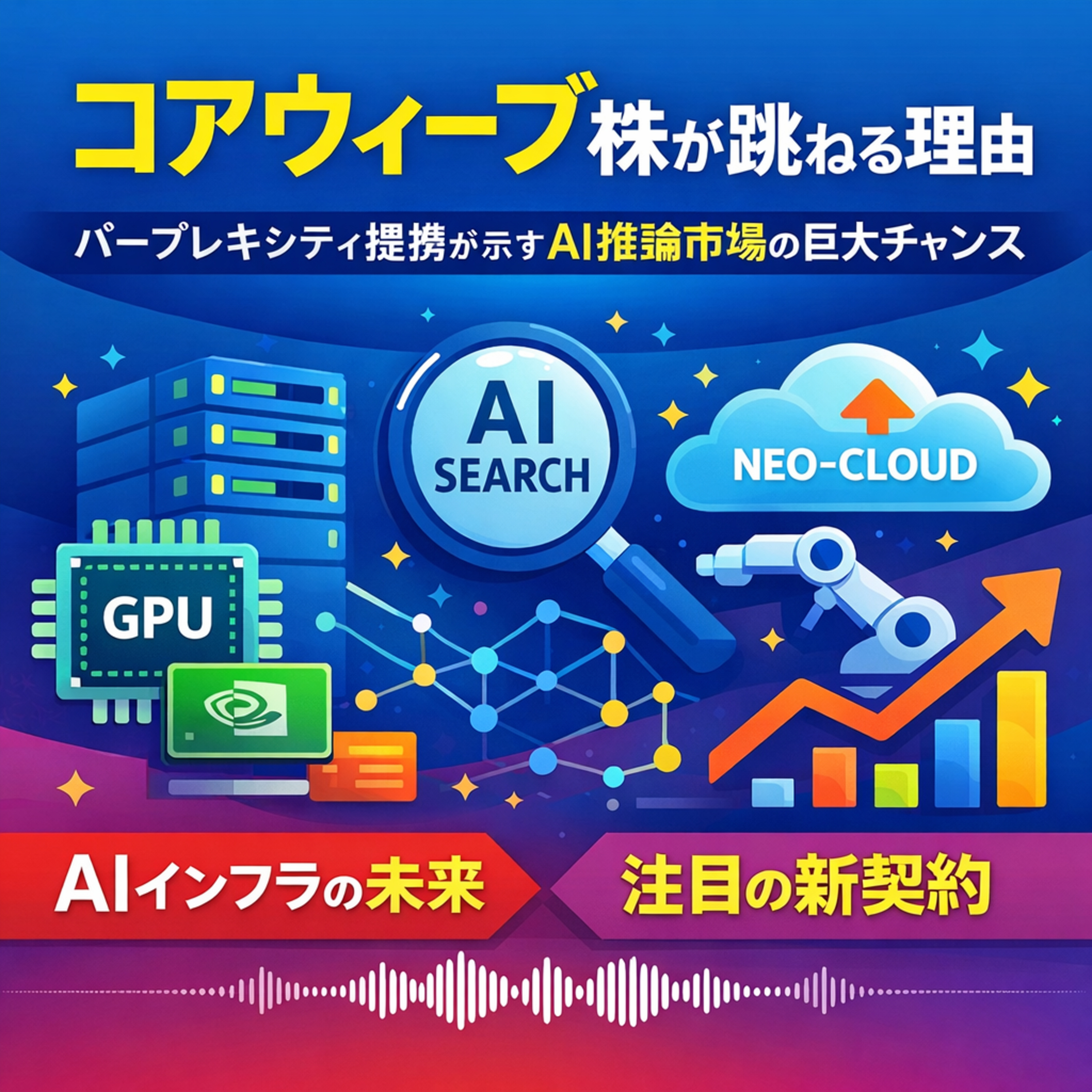コアウィーブ株が跳ねる理由：パープレキシティ提携が示すAI推論市場の巨大チャンス