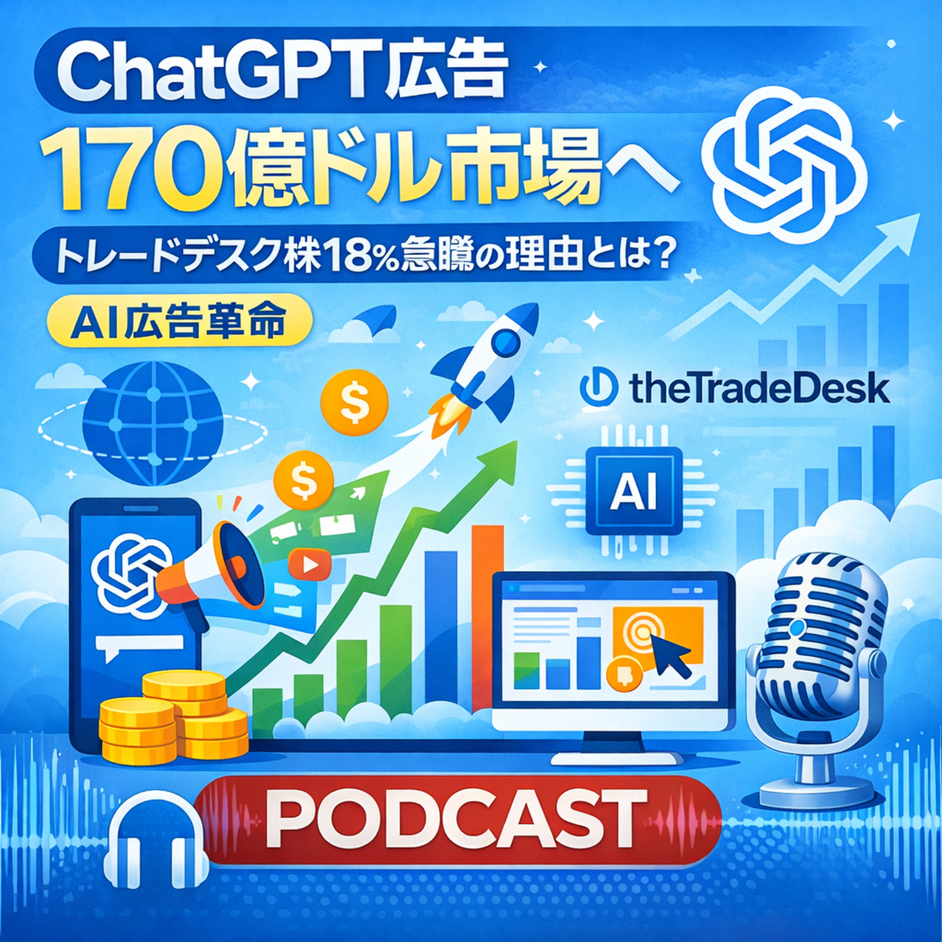 ChatGPT広告170億ドル市場へ：トレードデスク株18%急騰の理由とAI広告革命