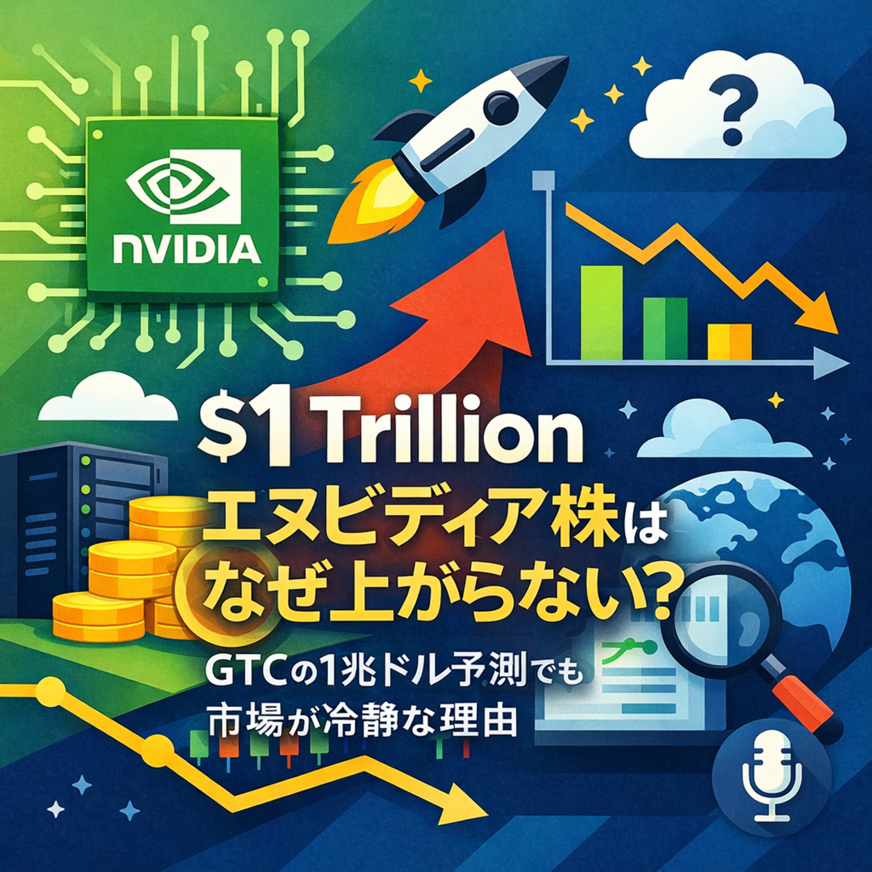 エヌビディア株はなぜ上がらない？GTCの1兆ドル予測でも市場が冷静な理由