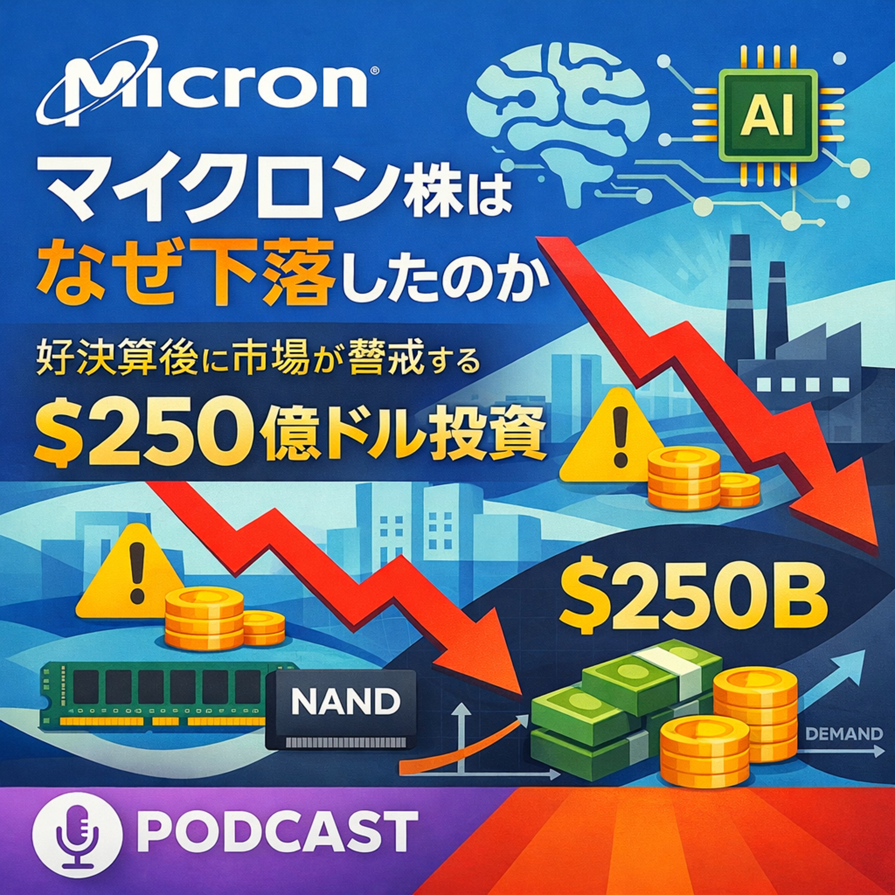 マイクロン株はなぜ下落したのか　好決算後に市場が警戒する250億ドル投資の正体