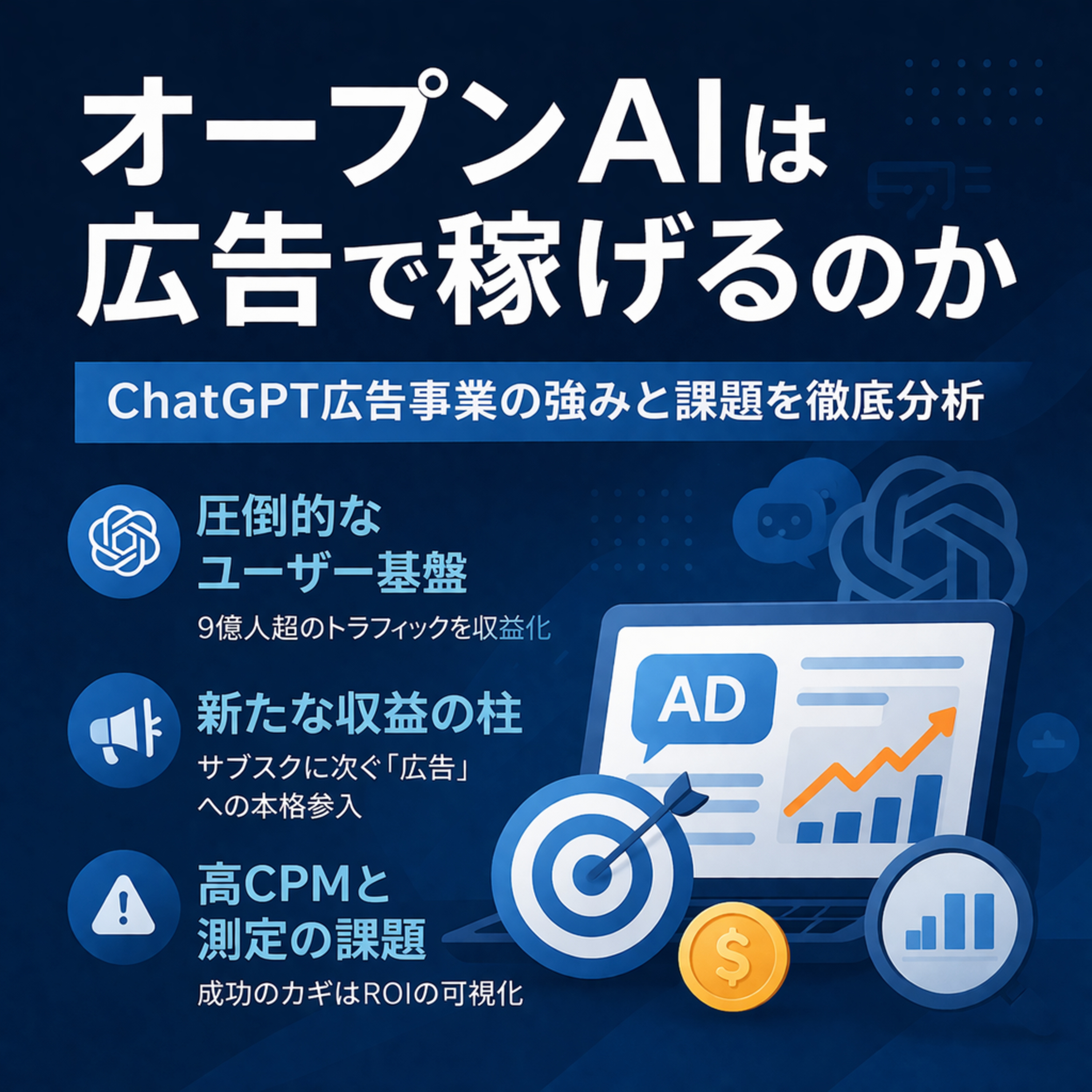 オープンAIは広告で稼げるのか　ChatGPT広告事業の強みと課題を徹底分析