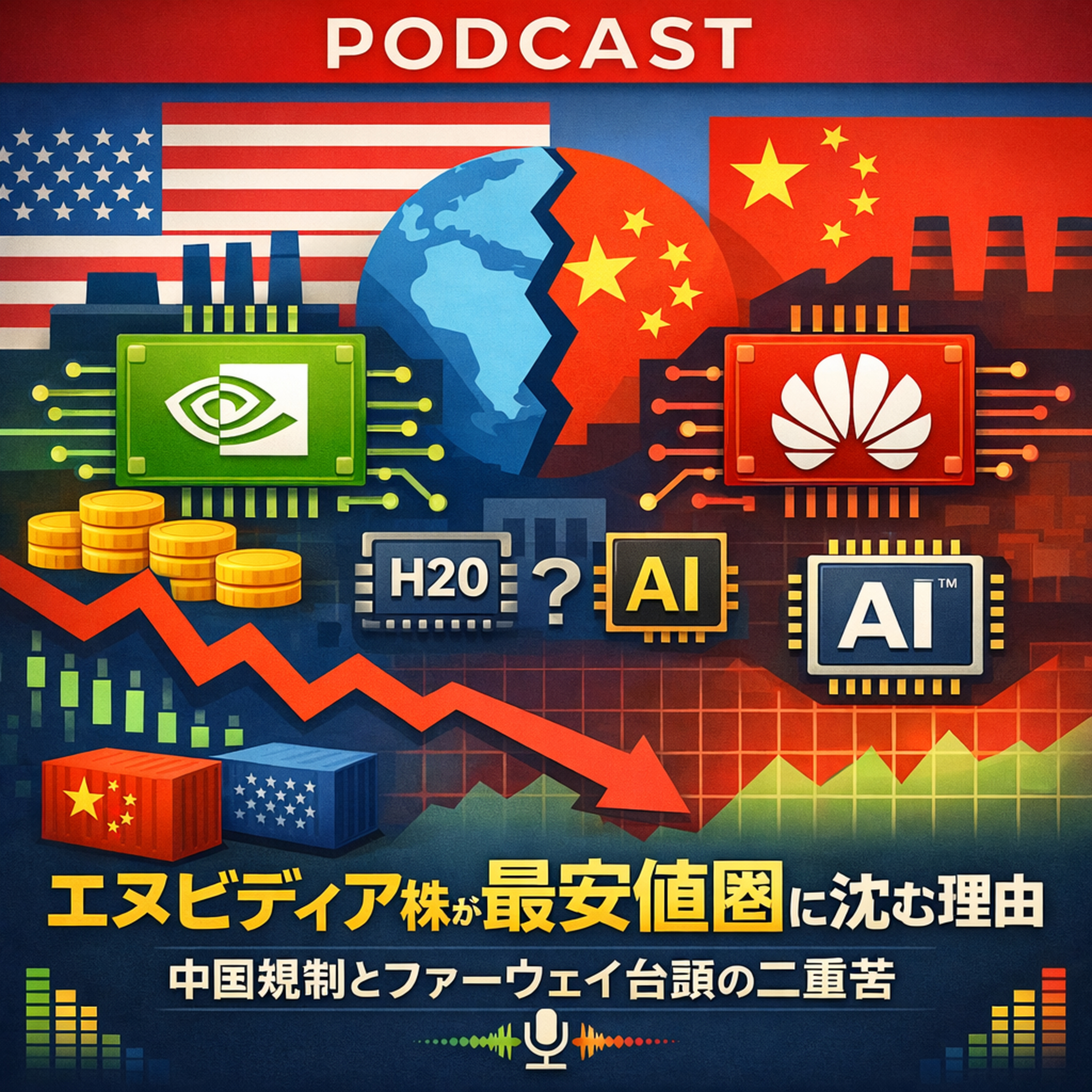 エヌビディア株が最安値圏に沈む理由　中国規制とファーウェイ台頭の二重苦