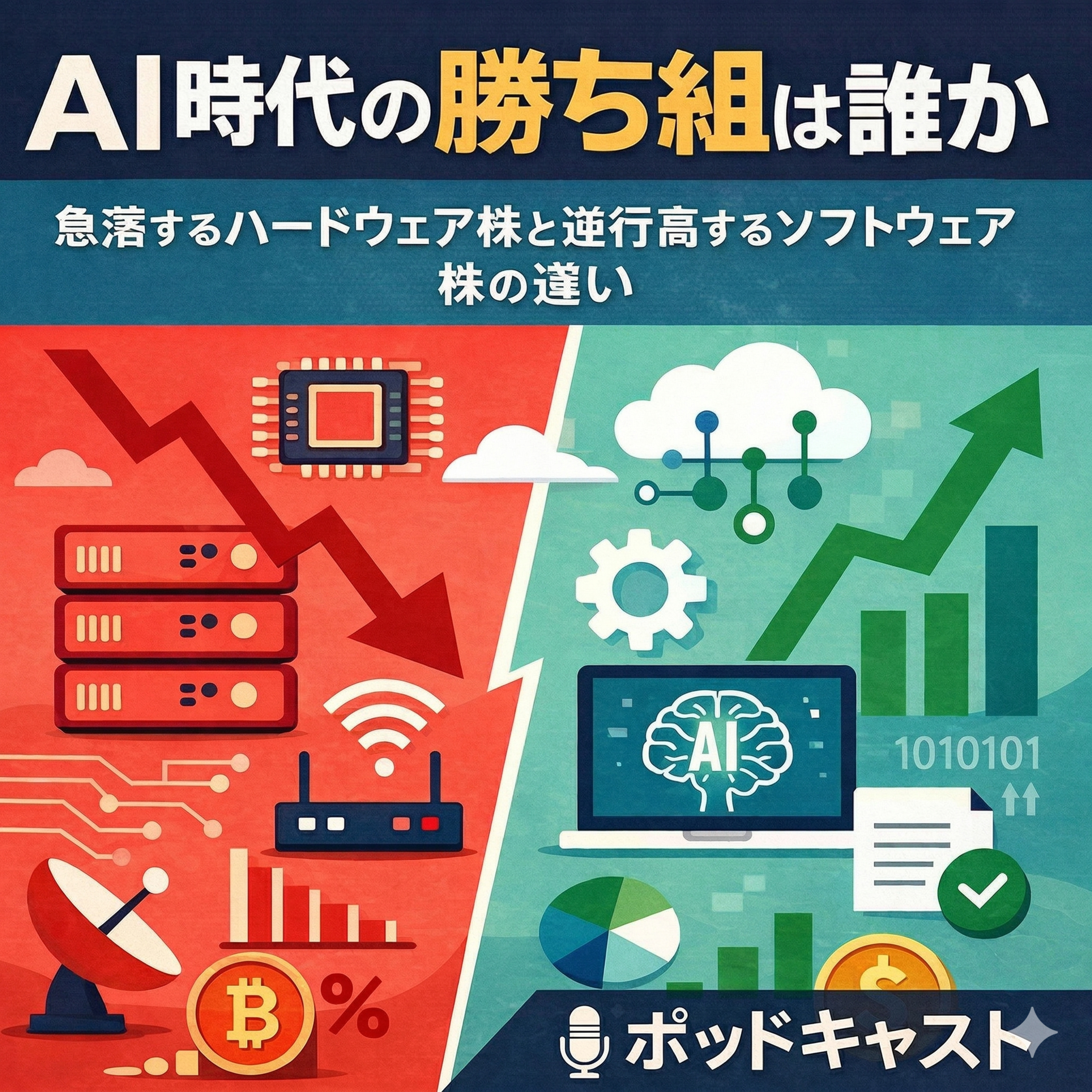 AI時代の勝ち組は誰か　急落するハードウェア株と逆行高するソフトウェア株の違い