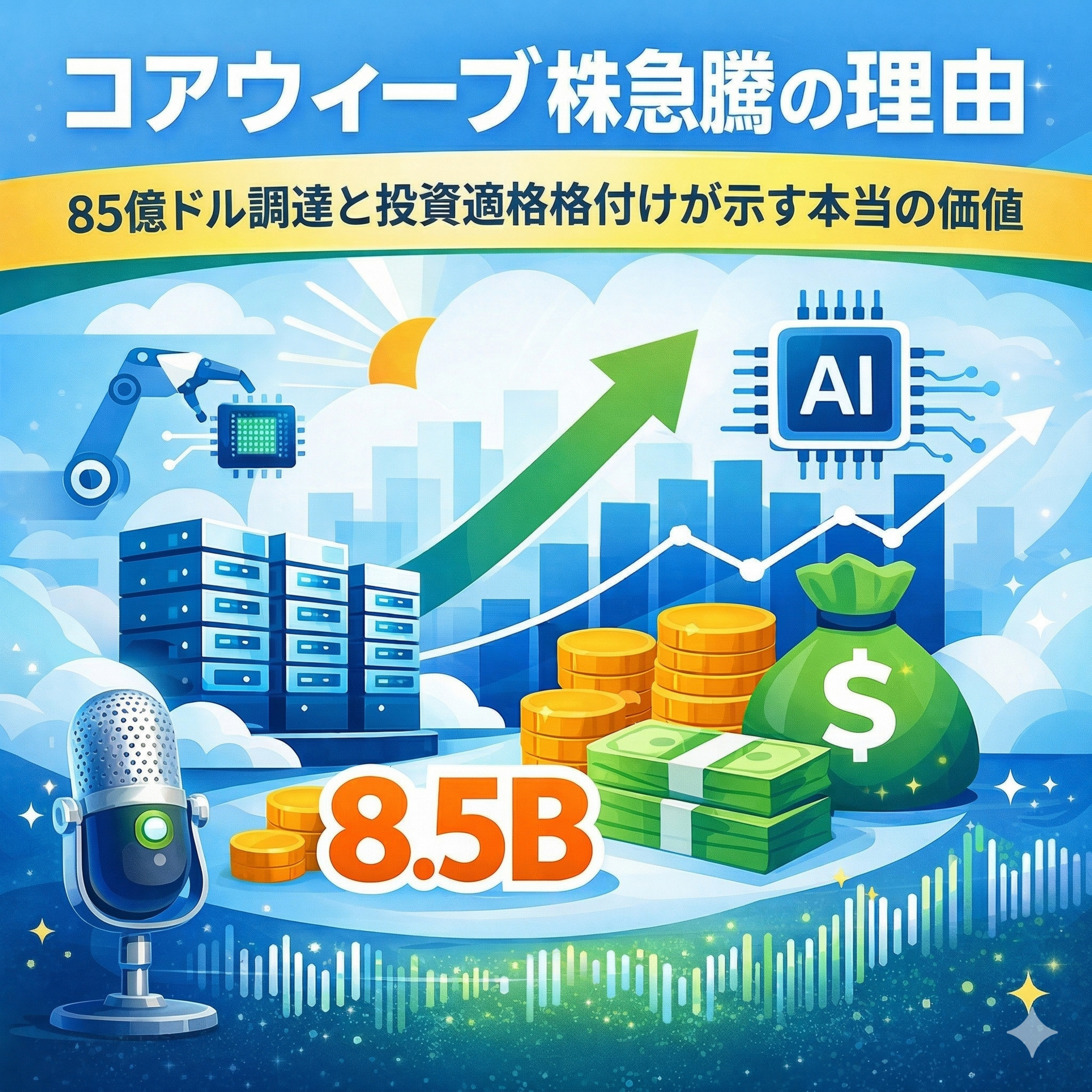 コアウィーブ株急騰の理由　85億ドル調達と投資適格格付けが示す本当の価値
