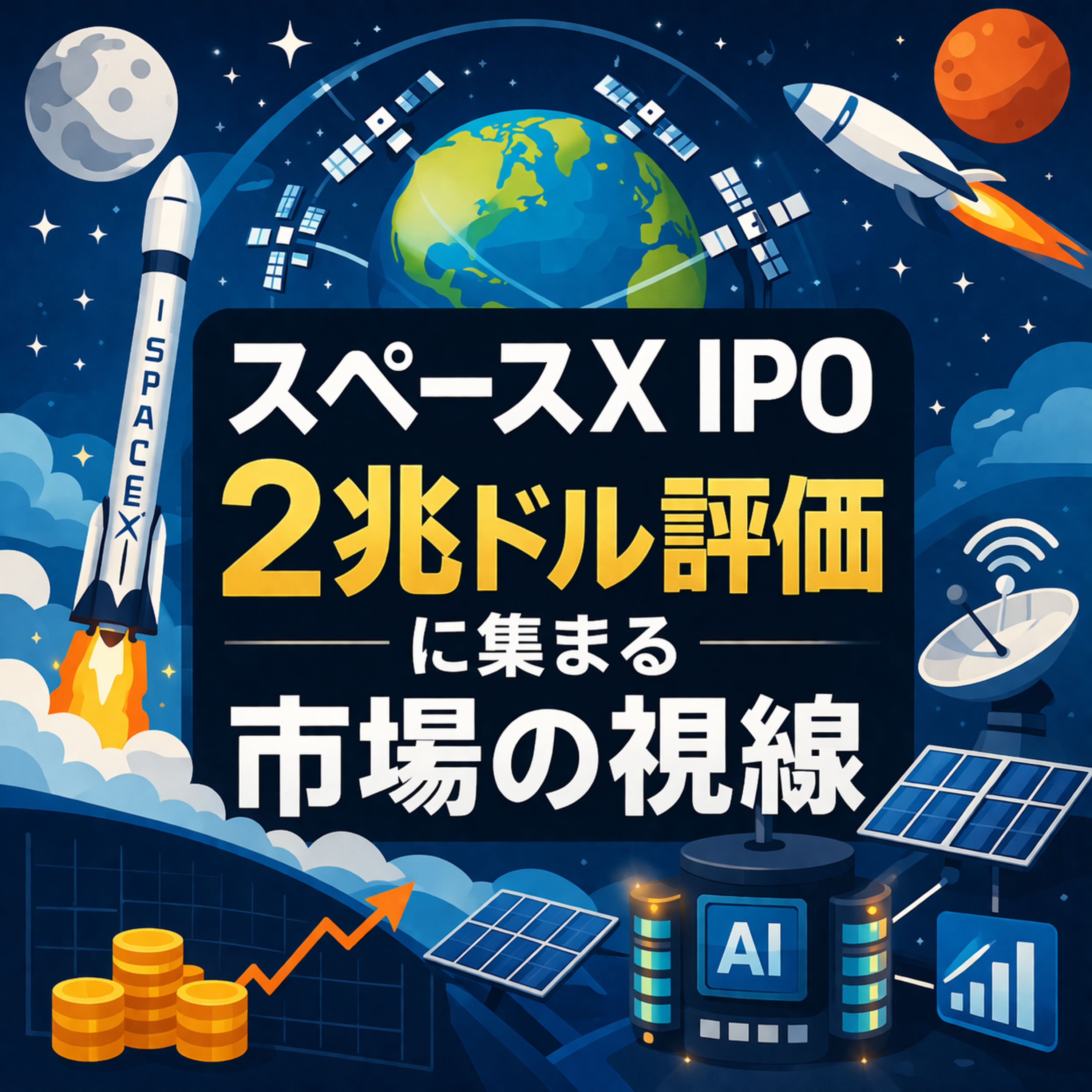 スペースX IPO 2兆ドル評価に集まる市場の視線　宇宙輸送独占の次を探る