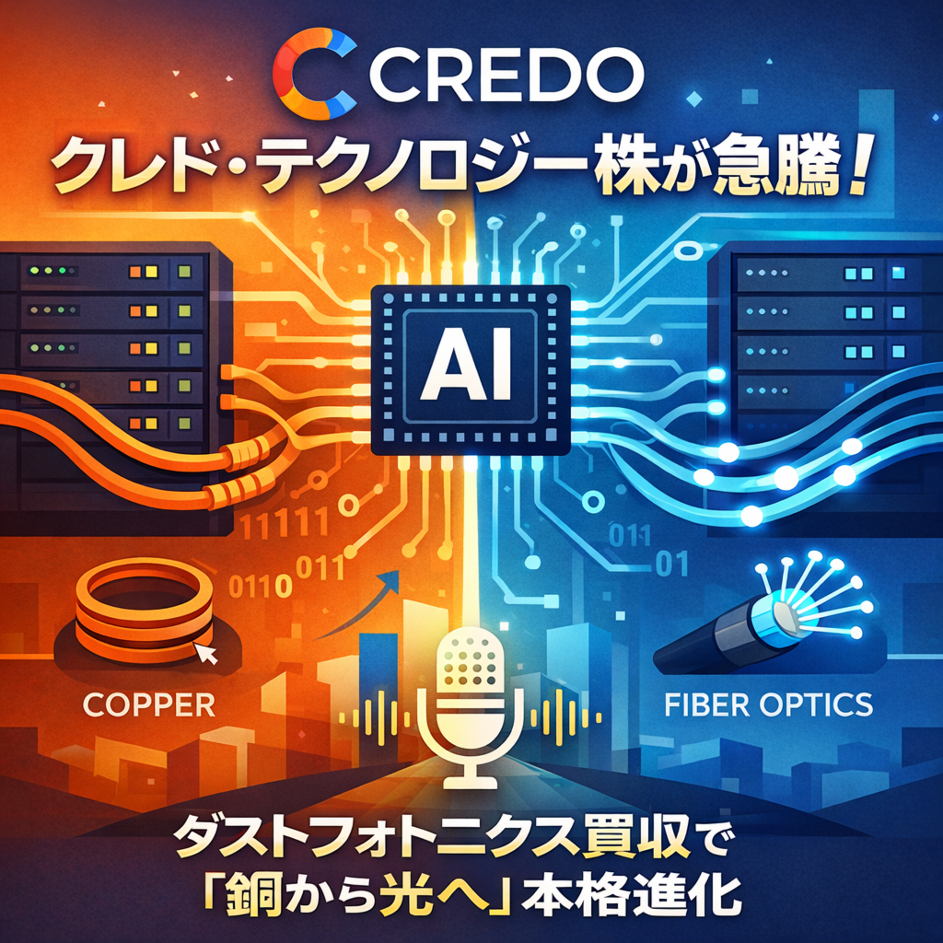 クレド・テクノロジー株が急騰　ダストフォトニクス買収で「銅から光へ」本格進化