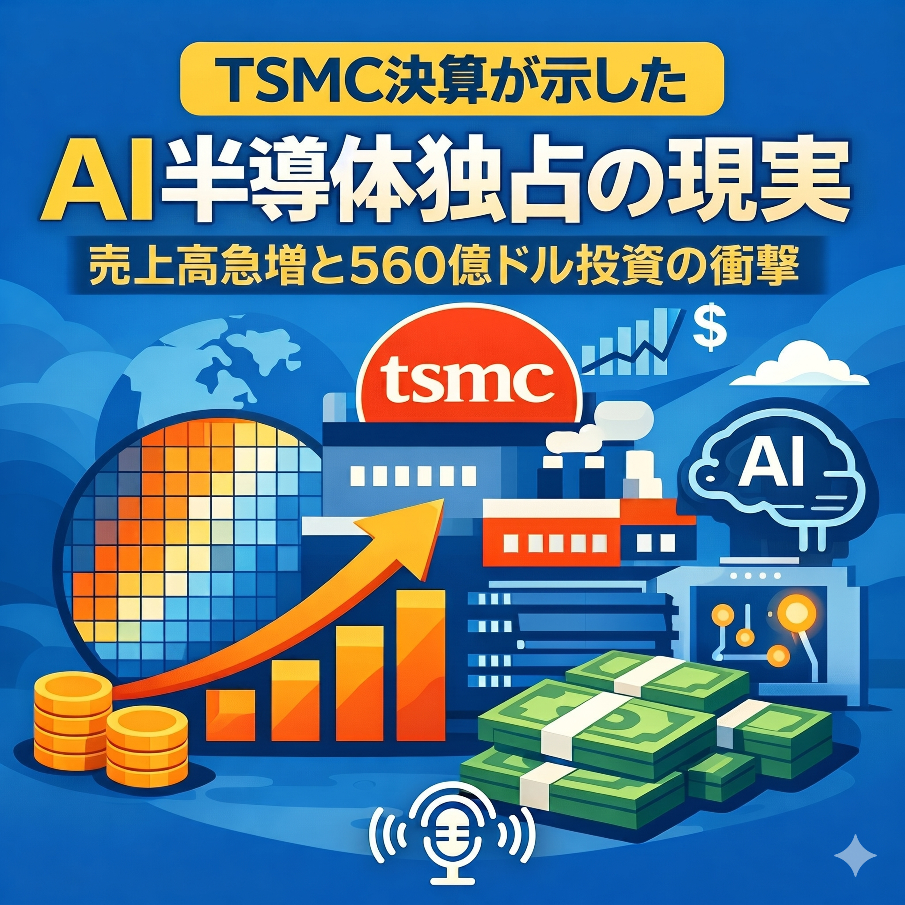 TSMC決算が示したAI半導体独占の現実　売上高急増と560億ドル投資の衝撃