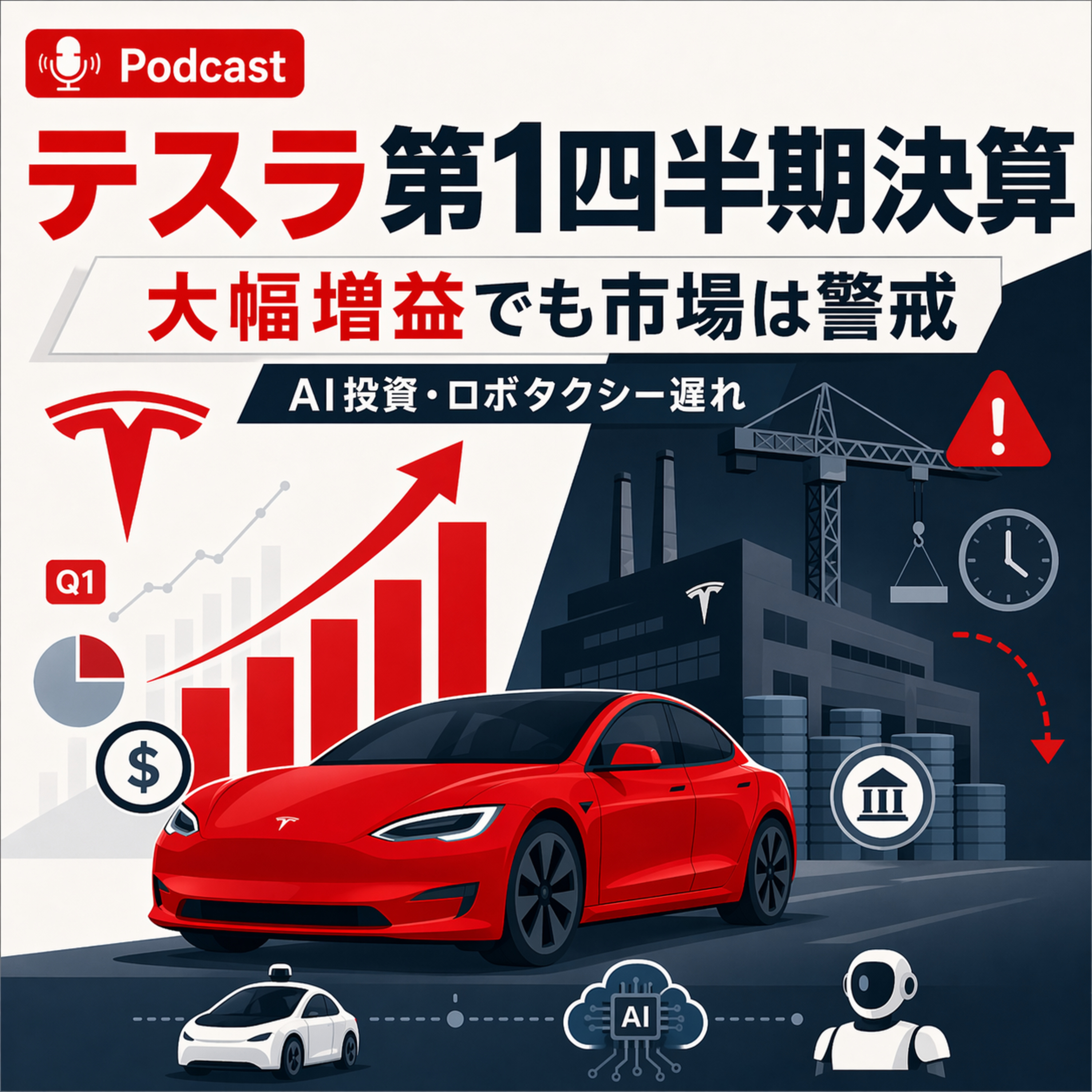 テスラ第1四半期決算：大幅増益も、巨額の先行投資と次世代プロジェクトの遅れに市場は警戒